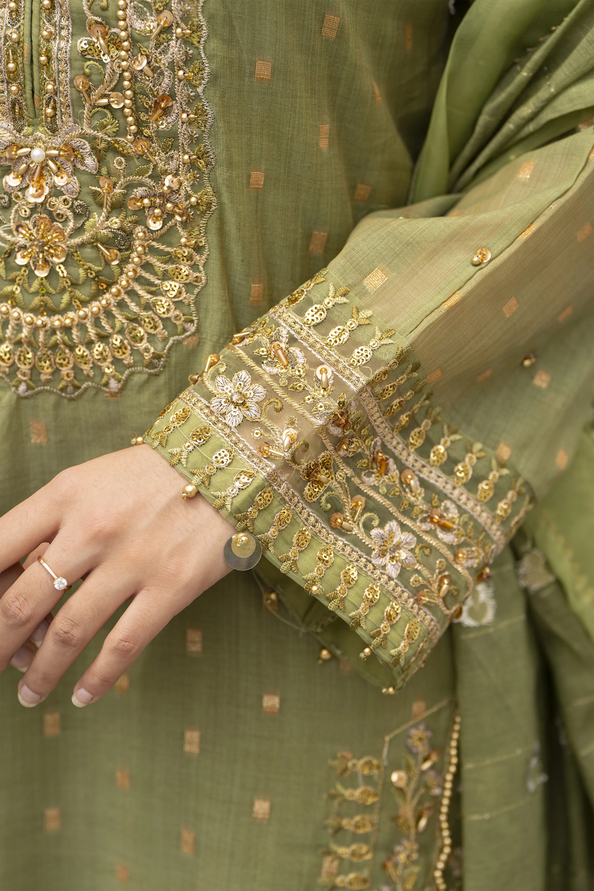 Motif Jacquard Embroidered Suit-358 - Image 4