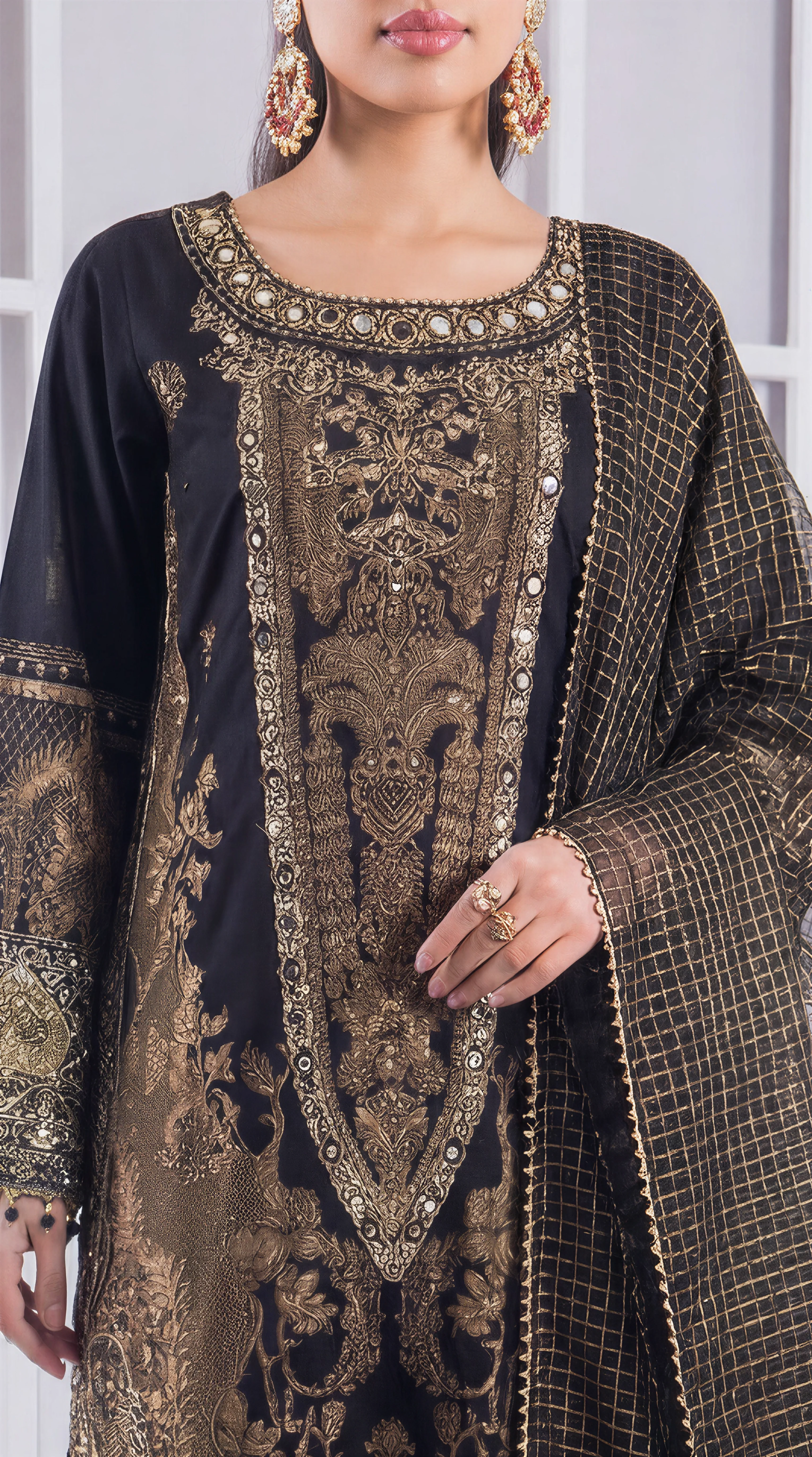 Motif Jacquard Embroidered Suit-3997 - Image 3