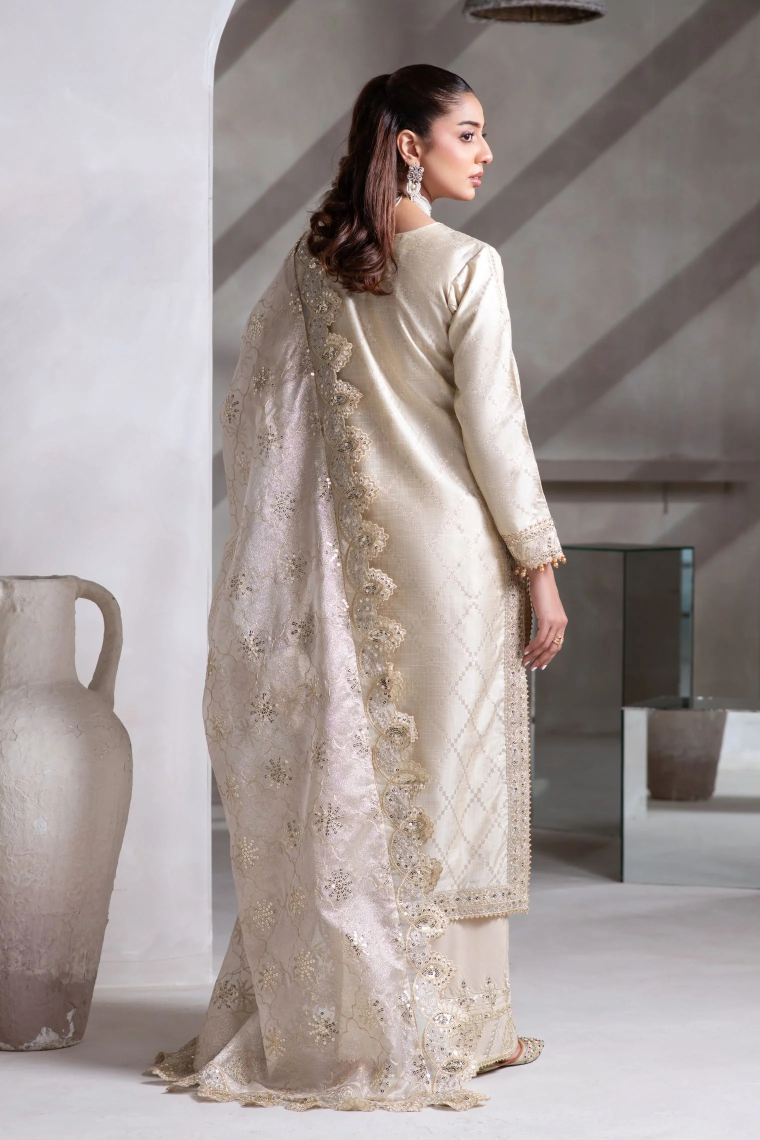 Motif Jacquard Embroidered Suit-4013 - Image 4