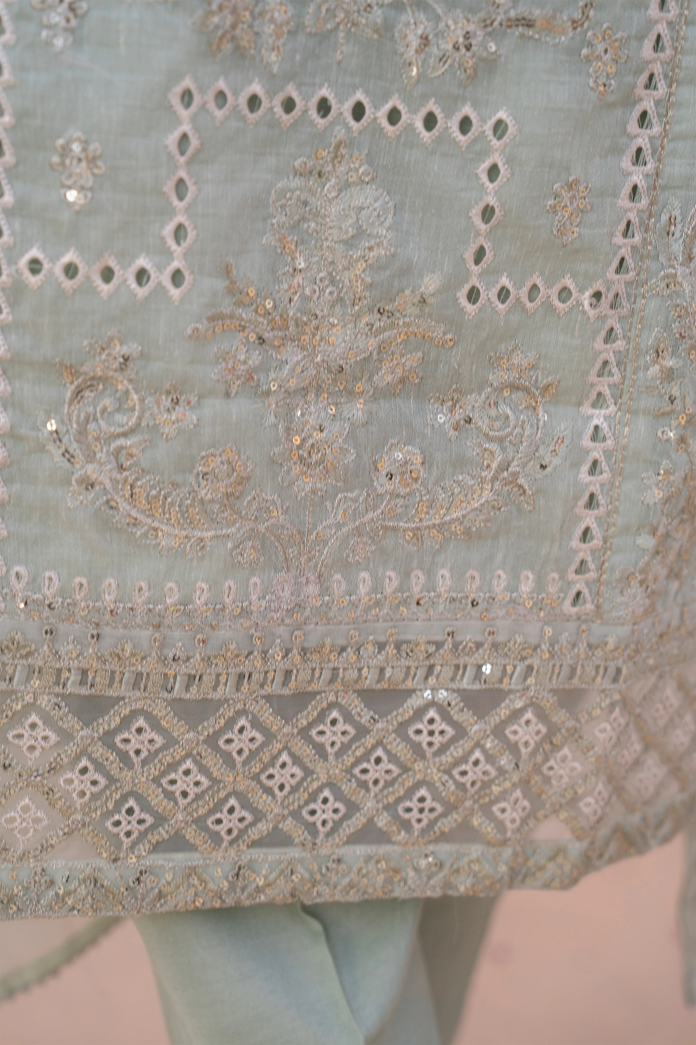 Motif Cotton Embroidered Suit-3540 - Image 4