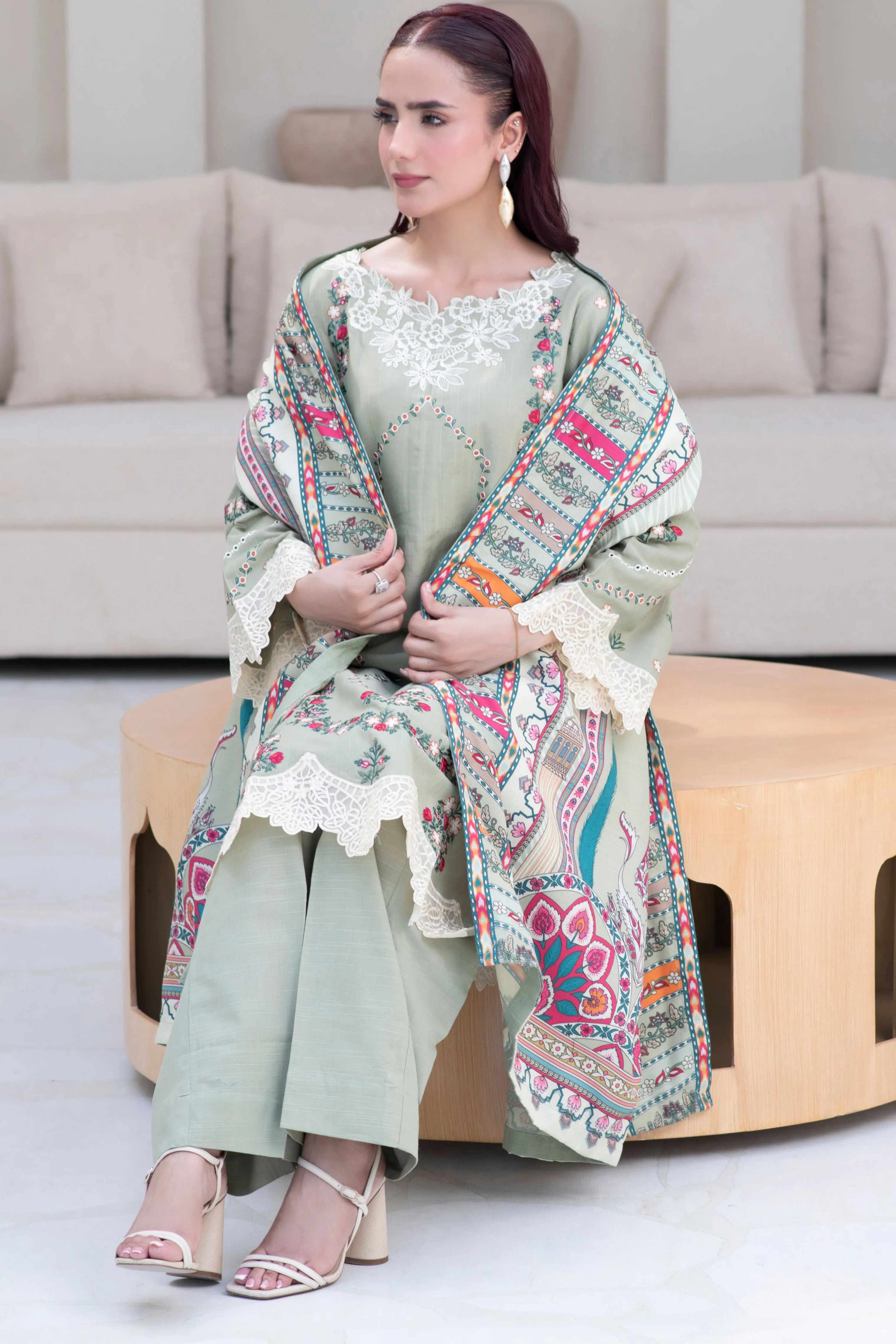 Motif Karandi Embroidered Suit-013 - Image 4