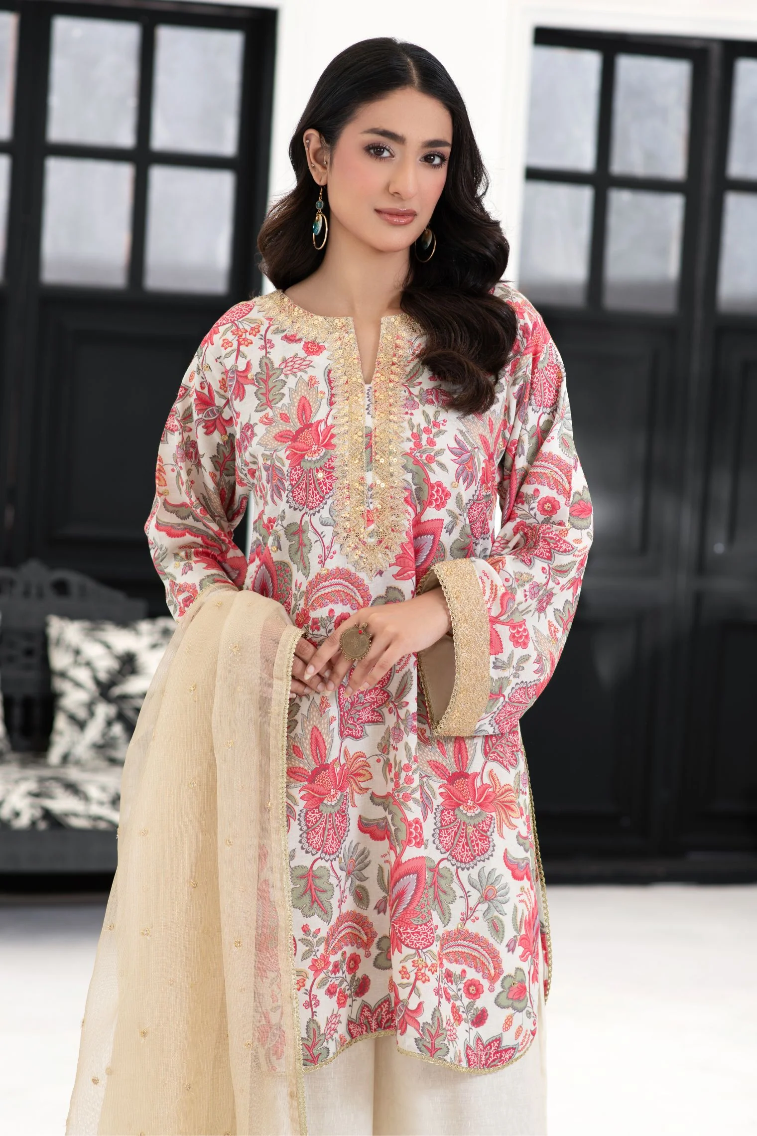 Motif Karandi Embroidered Suit-055 - Image 2