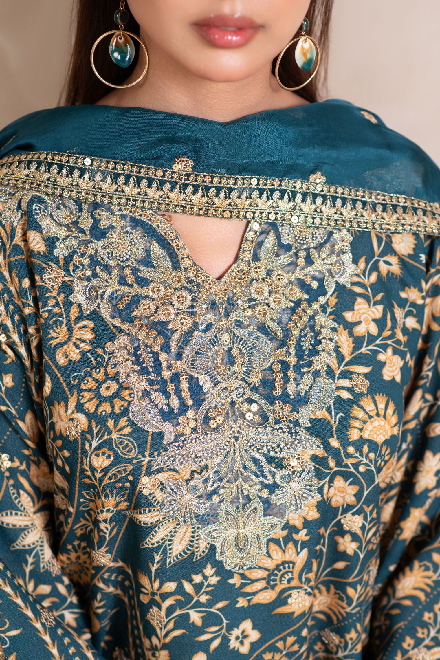 Motif Karandi Embroidered Suit-056 - Image 8