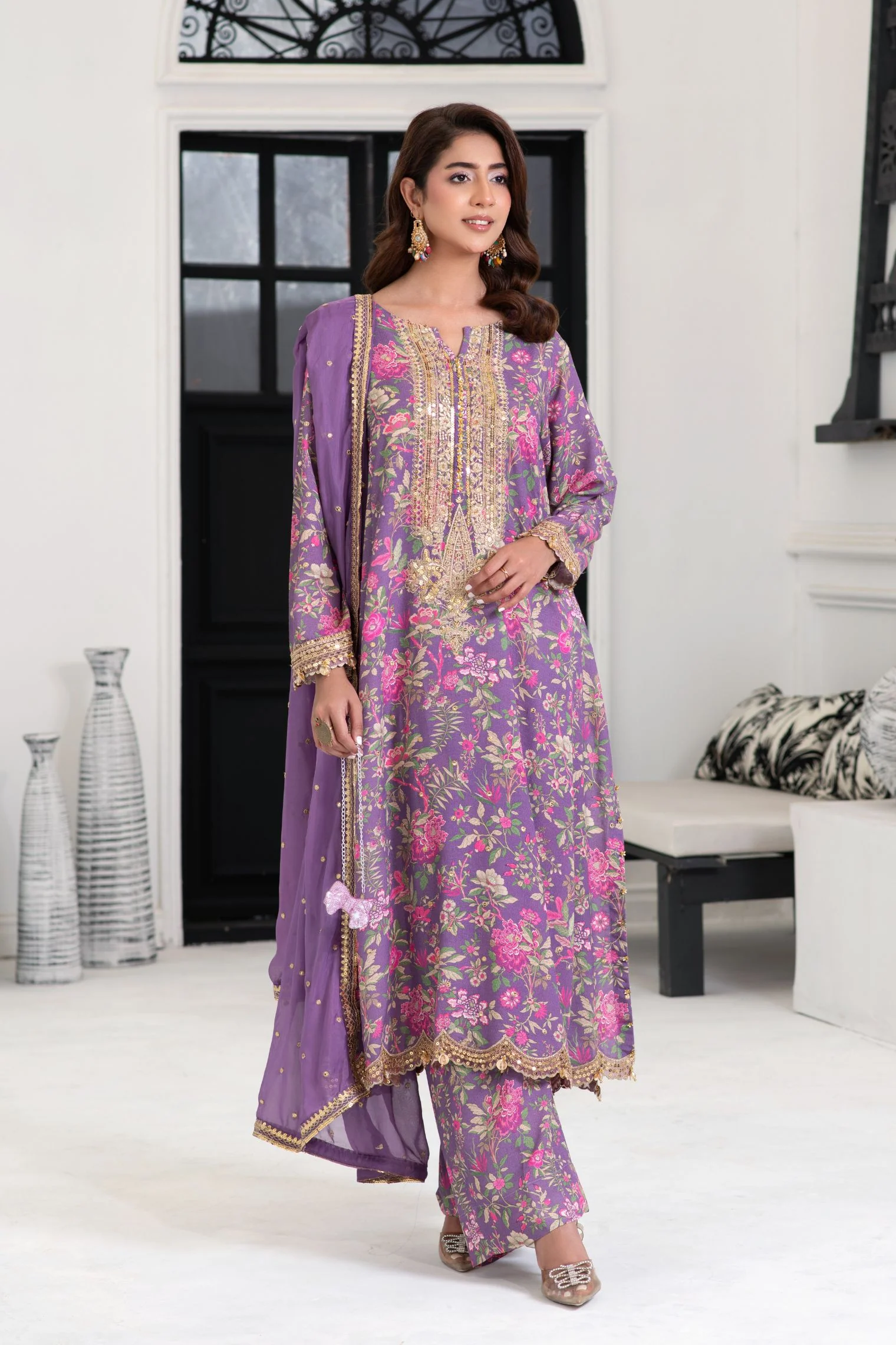 Motif Karandi Printed Embroidered Suit-058 - Image 2