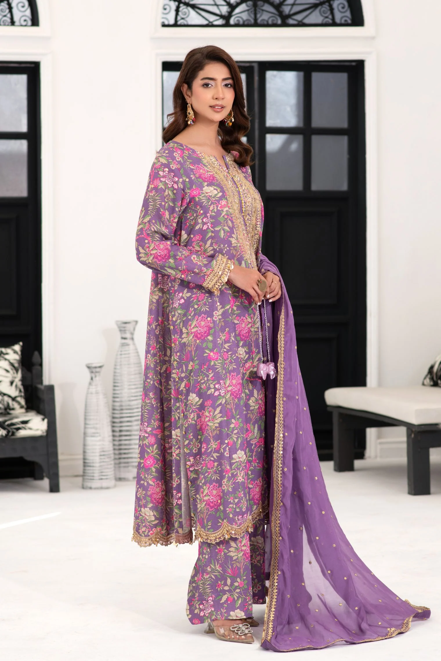 Motif Karandi Printed Embroidered Suit-058 - Image 4