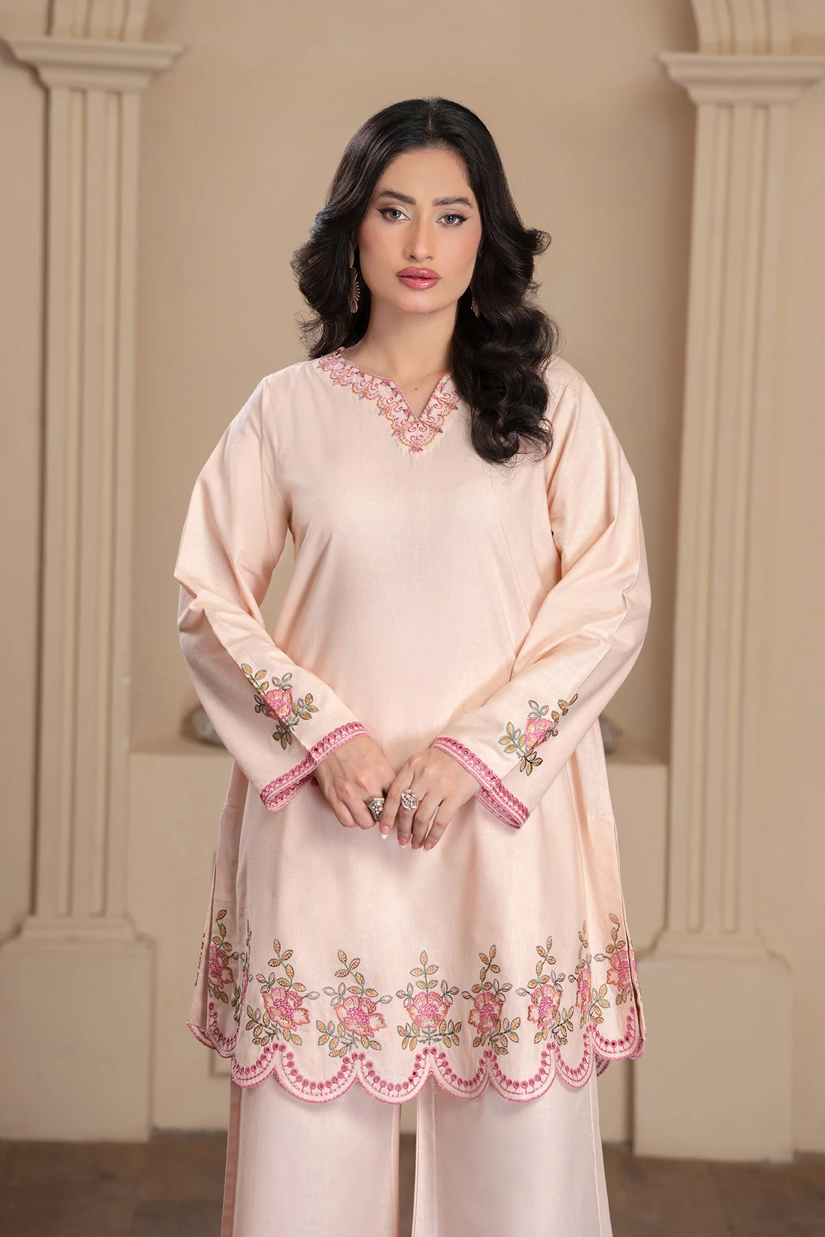 Motif Khaddar Embroidered Co-Ord Set-062 - Image 4