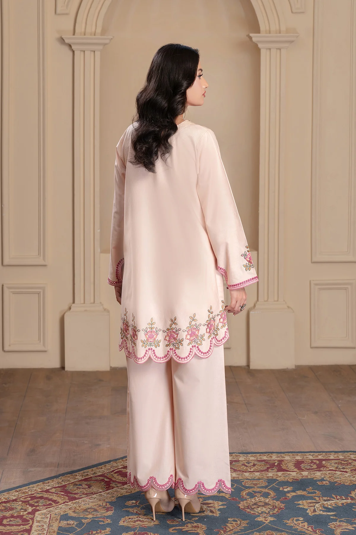 Motif Khaddar Embroidered Co-Ord Set-062 - Image 6