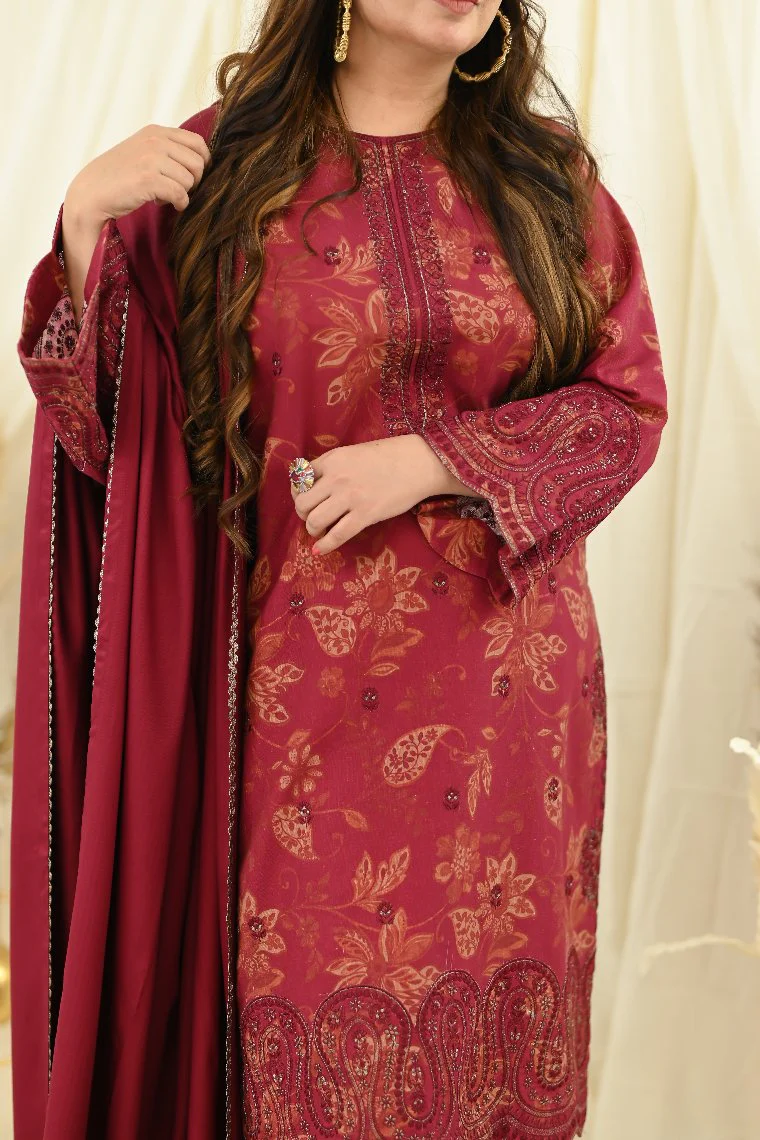 Motif Khaddar Embroidered-Suit-036 - Image 7