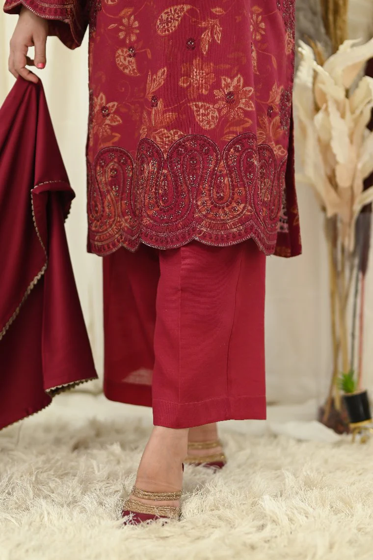 Motif Khaddar Embroidered-Suit-036 - Image 8