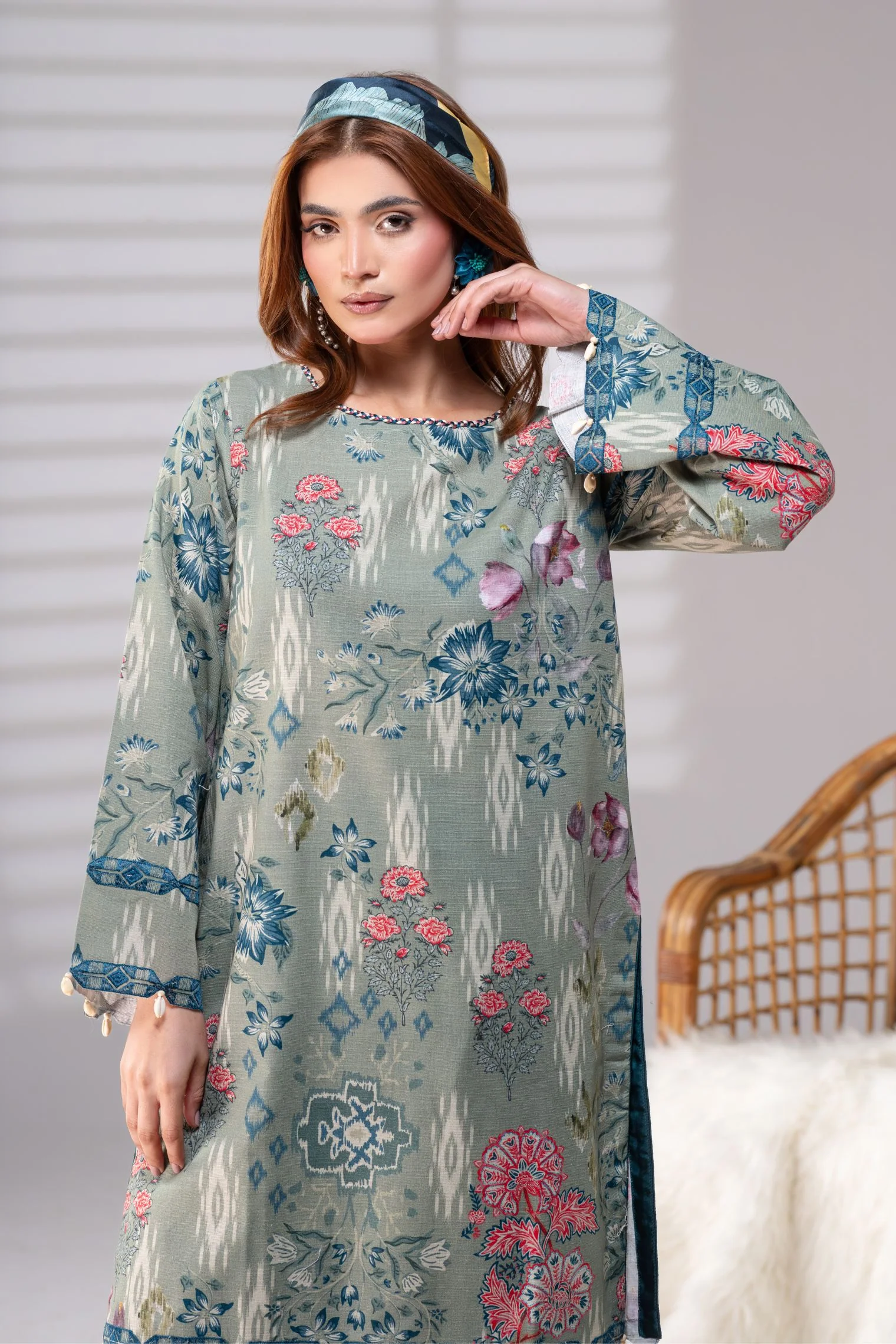 MOTIF KHADDAR PRINTED SUIT-036 - Image 8