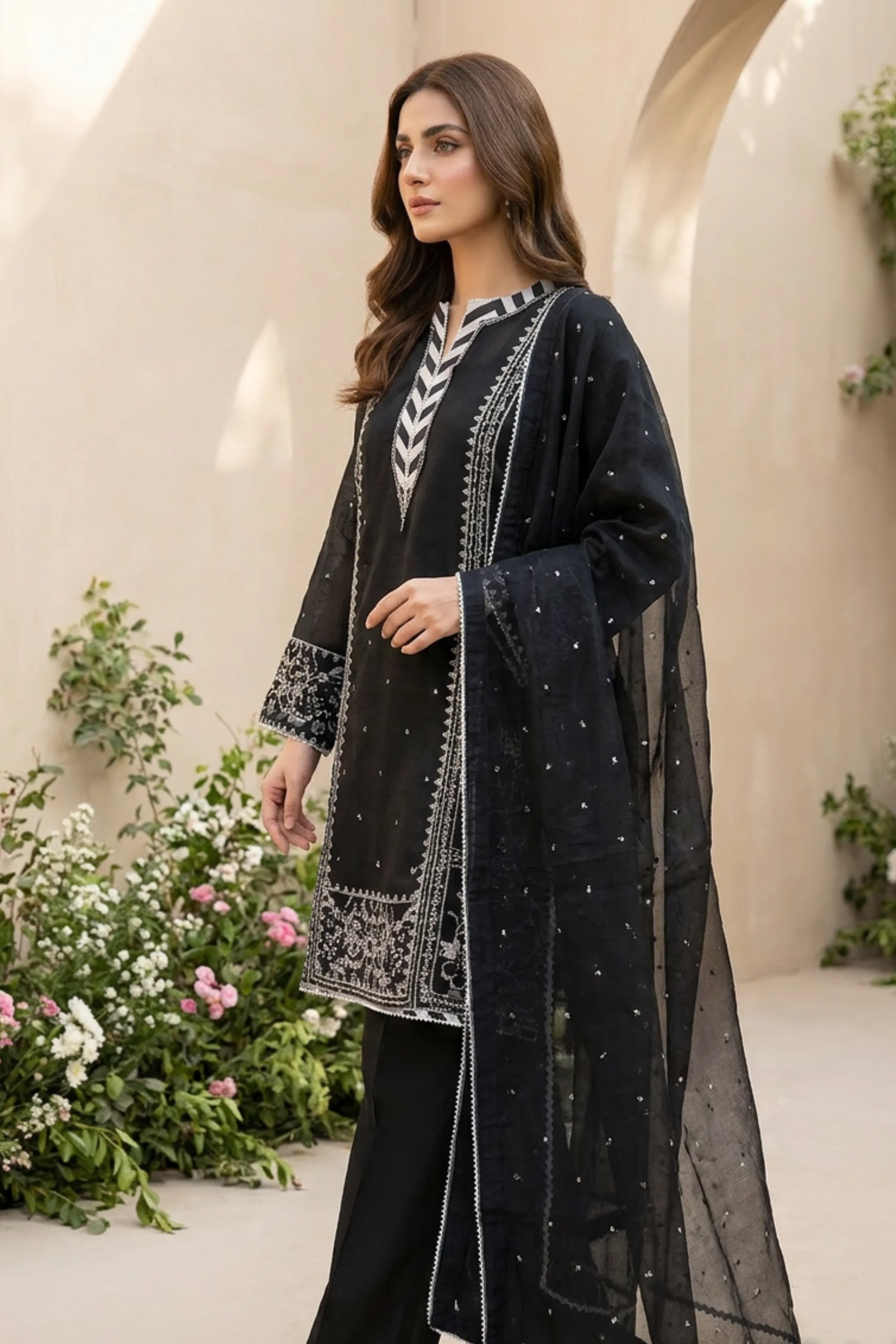 Motif Khaddi Net Embroidered Suit-002 - Image 4