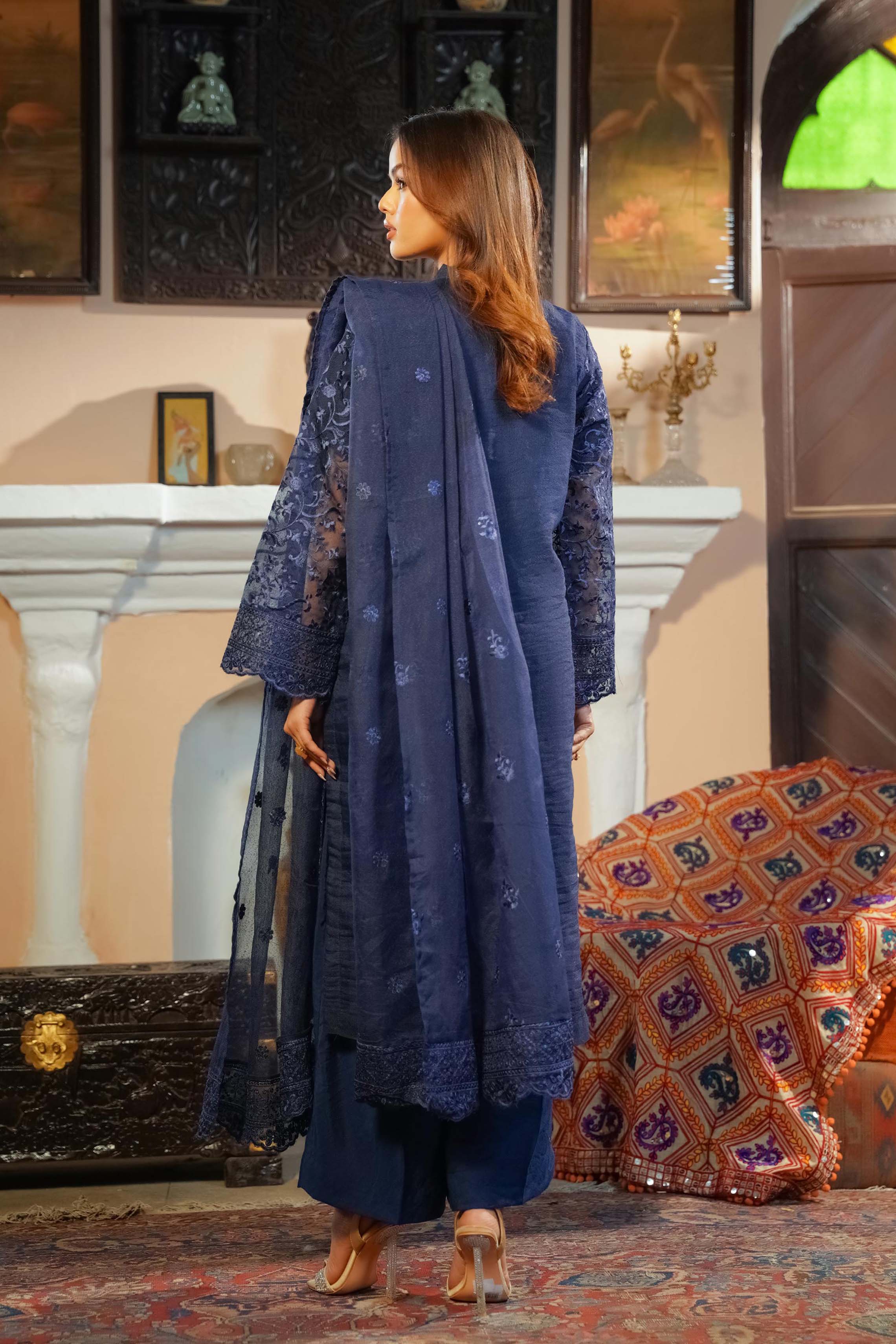 Motif Khaddi Net Embroidered Suit-344 - Image 3