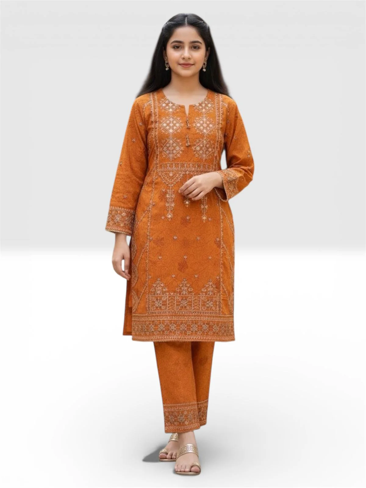 Motif Kids Cambric Printed Suit-26530