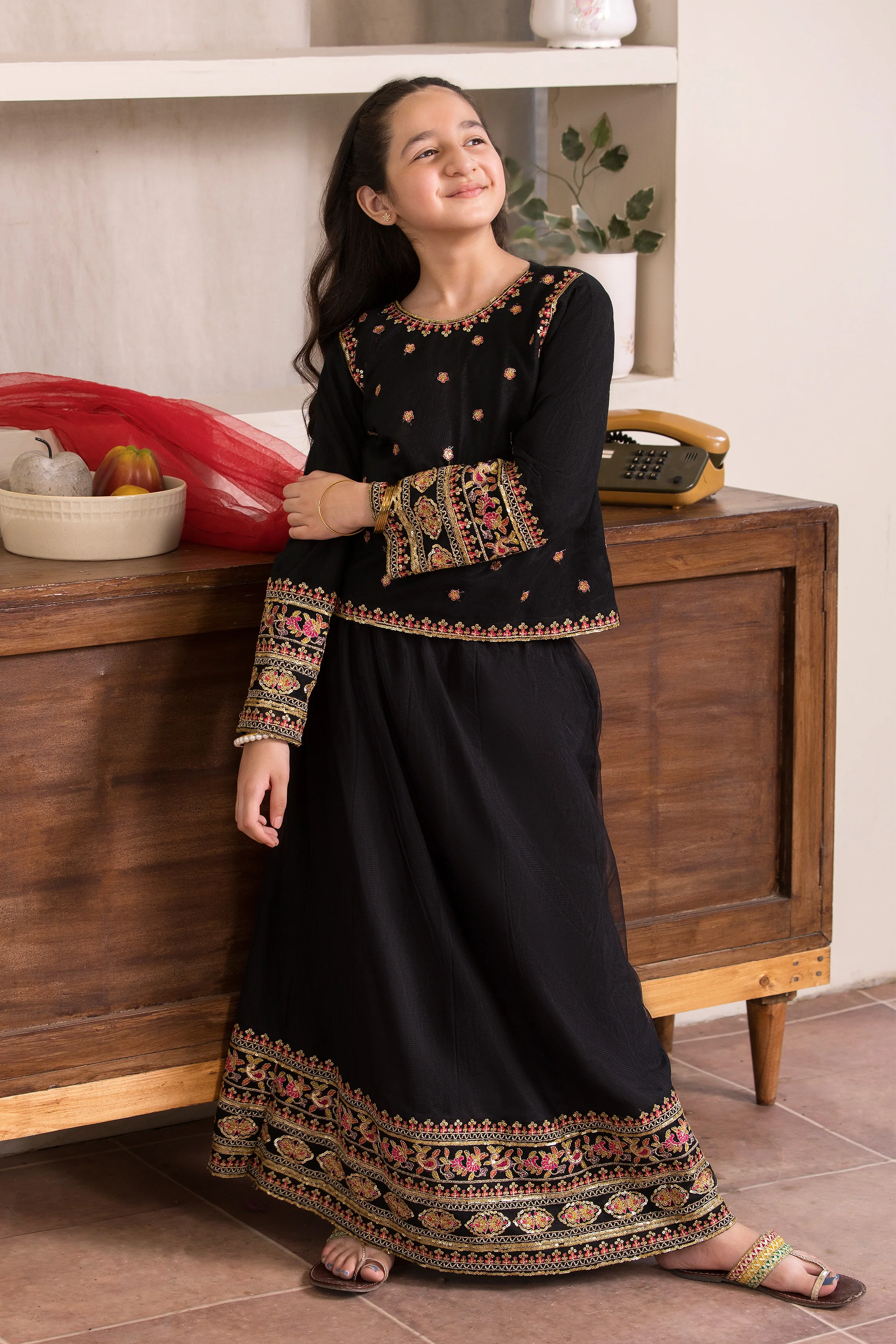 Motif Kids Embroidered Suit-001 - Image 3