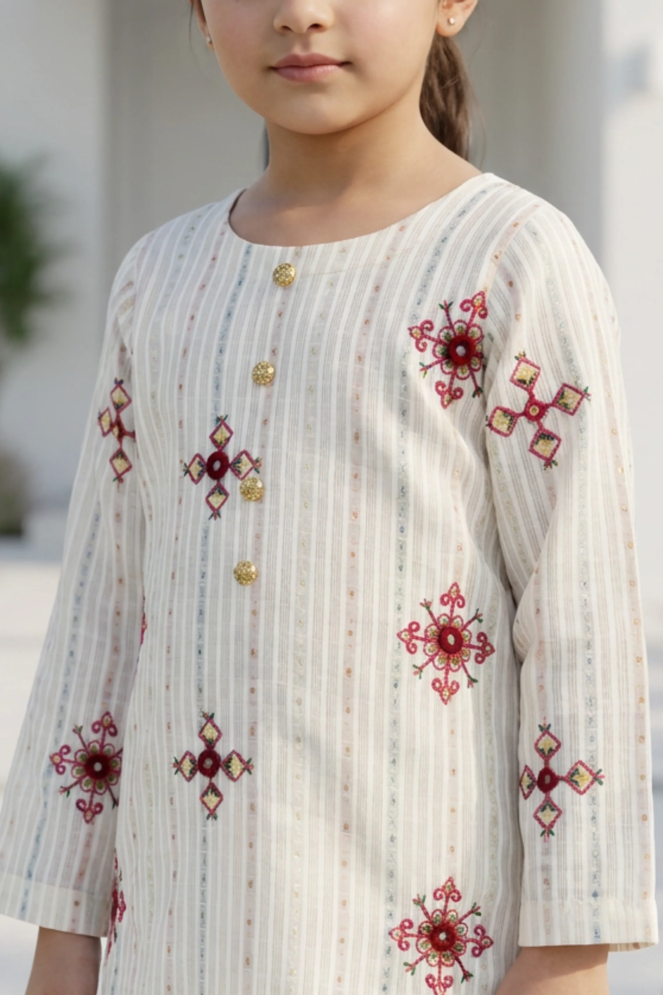 Motif Kids Embroidered Suit-008 - Image 2