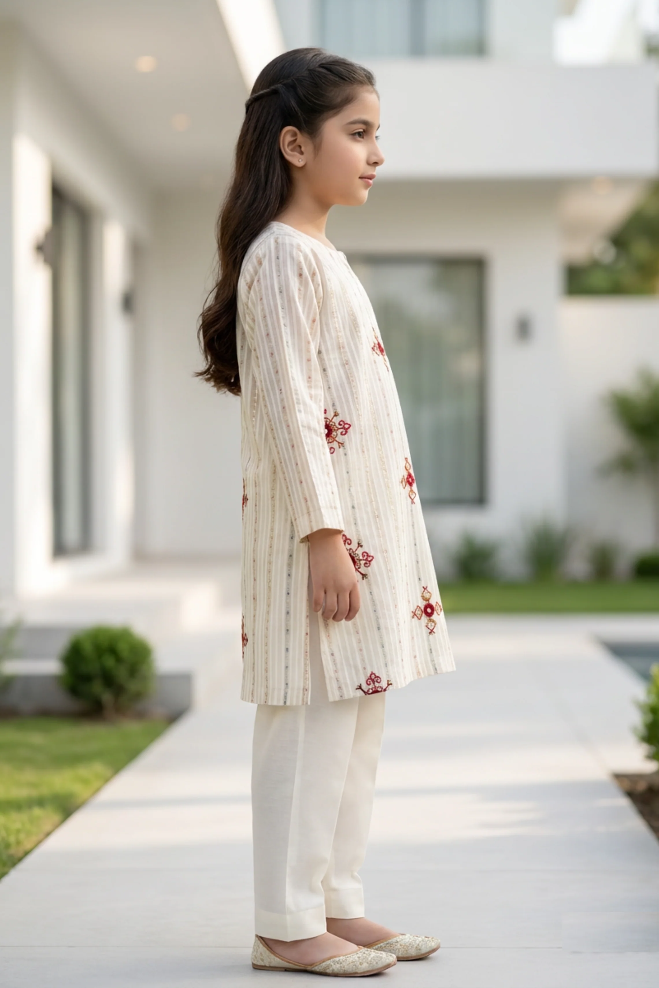Motif Kids Embroidered Suit-008 - Image 3