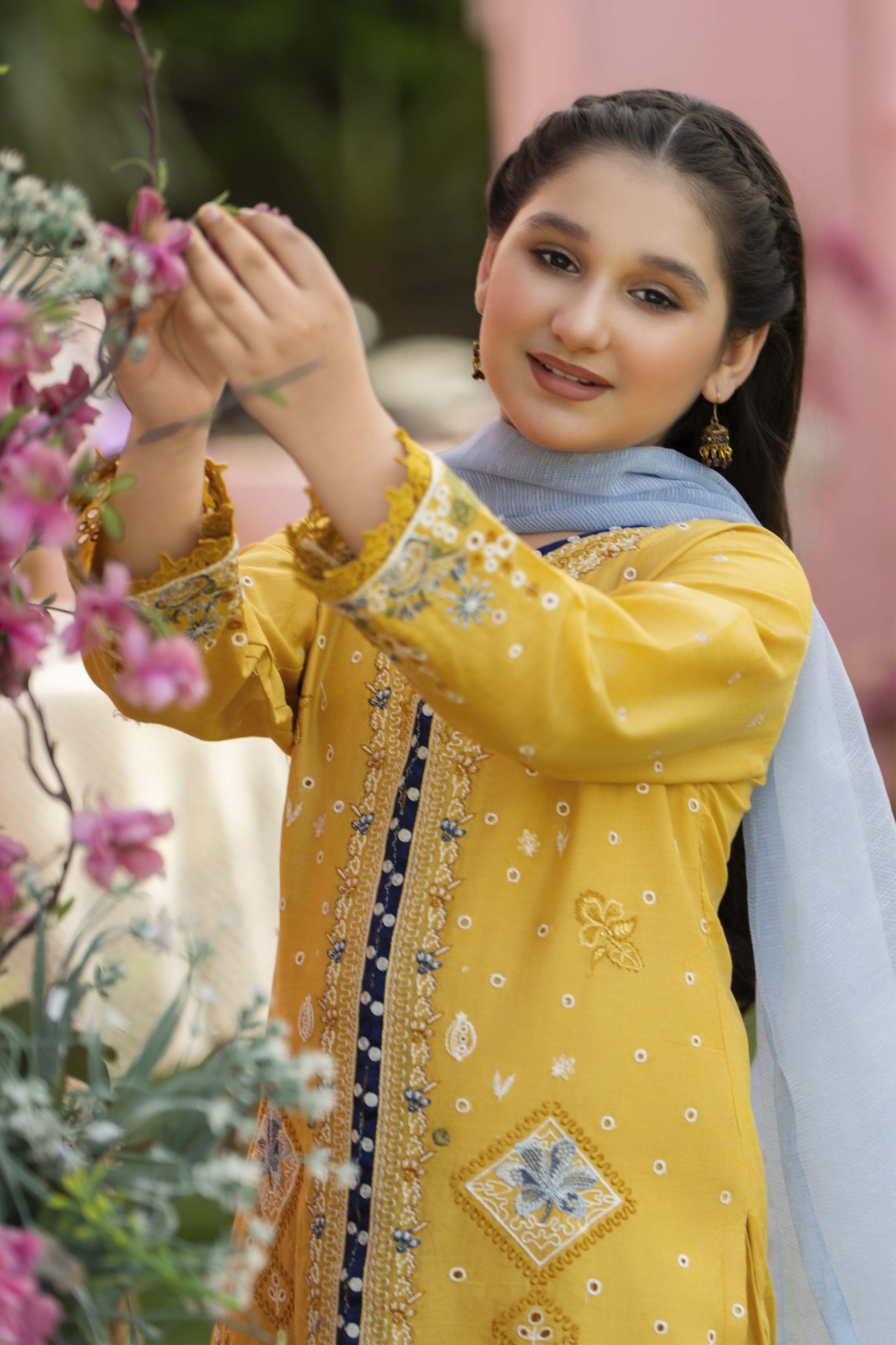 Motif Kids Embroidered Suit-029 - Image 5