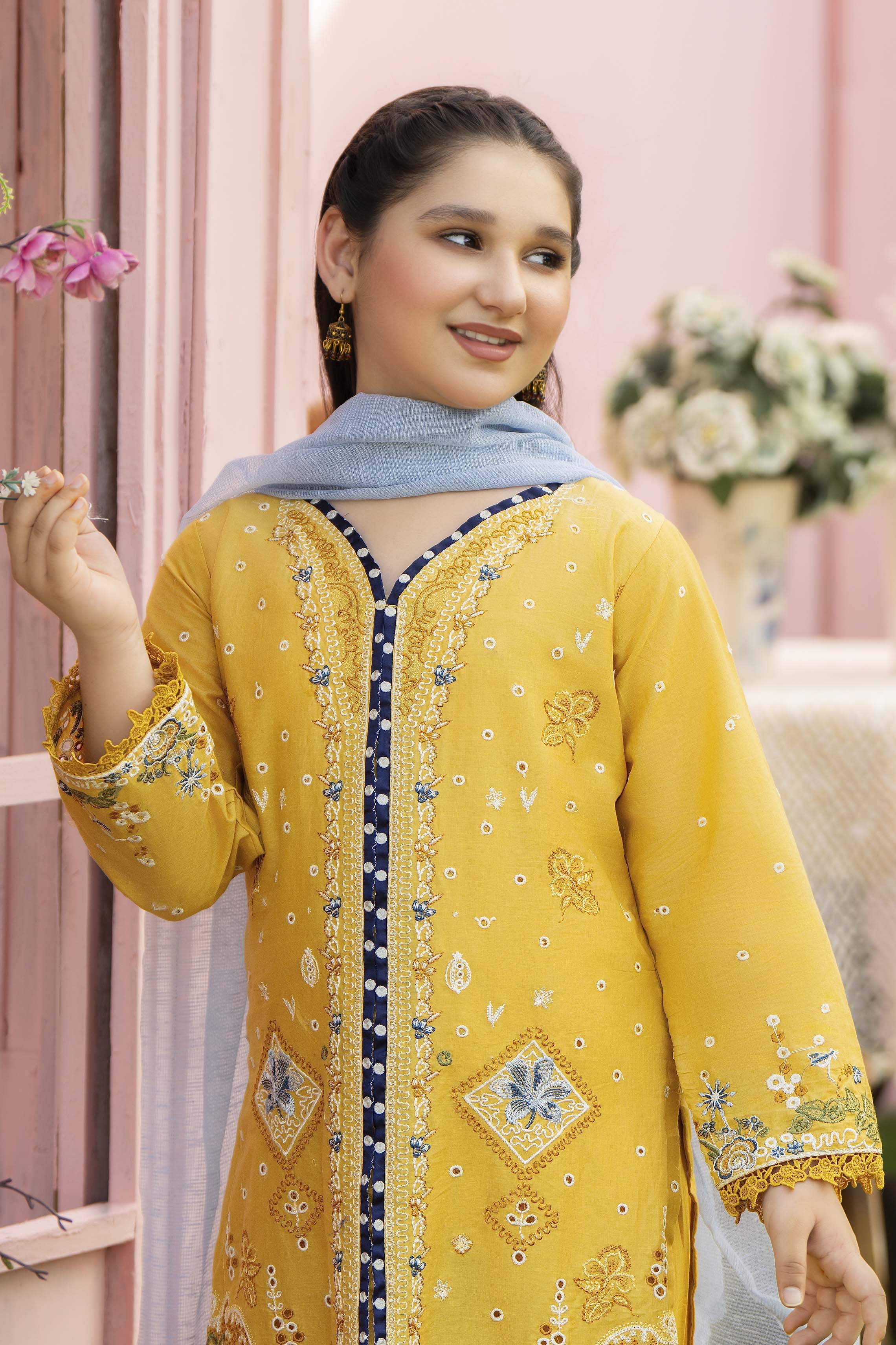 Motif Kids Embroidered Suit-029 - Image 6