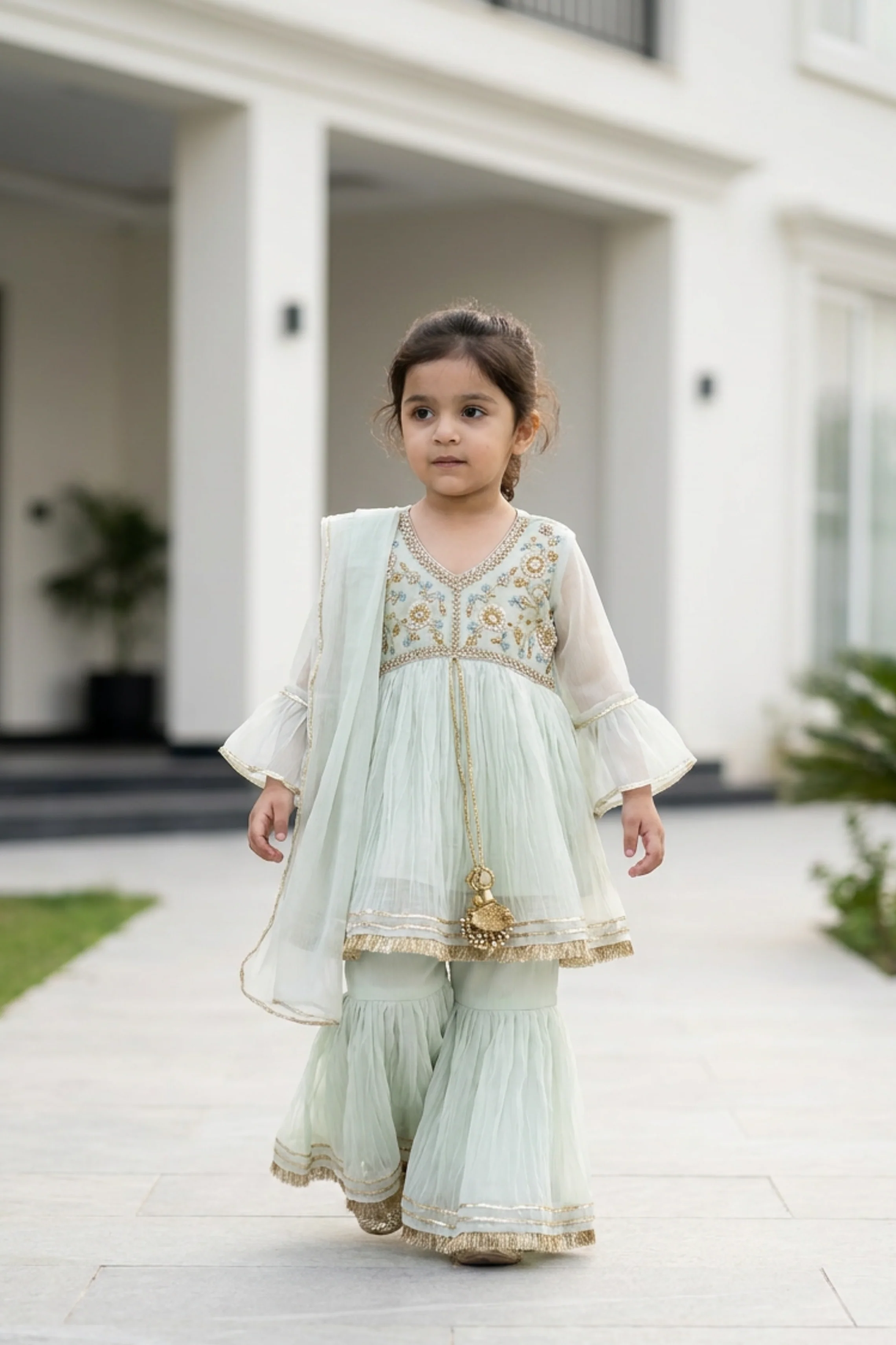 Motif Kids Embroidered Suit-25366