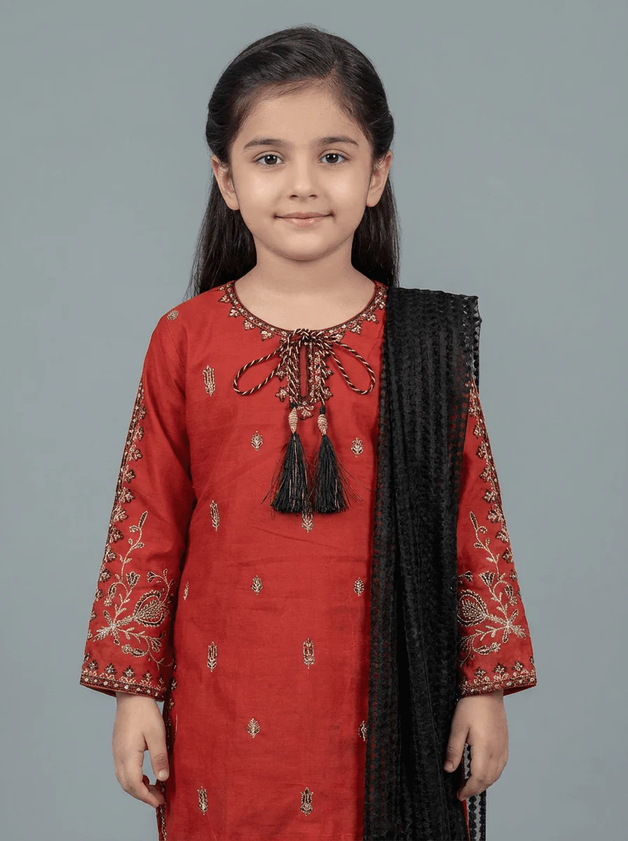 Motif Kids Embroidered Suit-26402 - Image 10