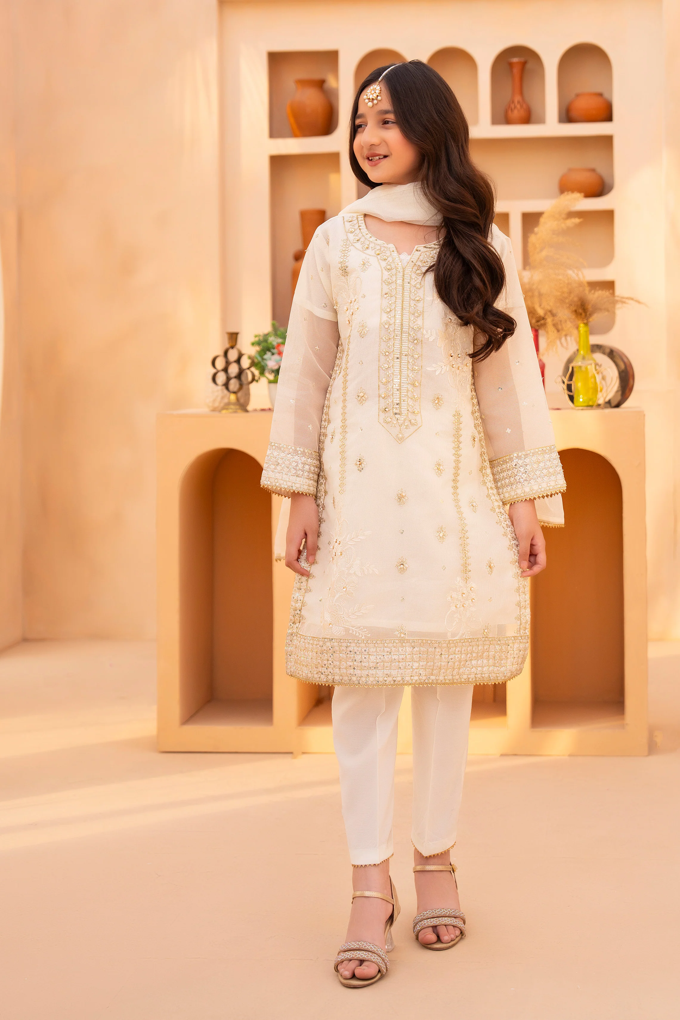 Motif Kids Embroidered Suit-632
