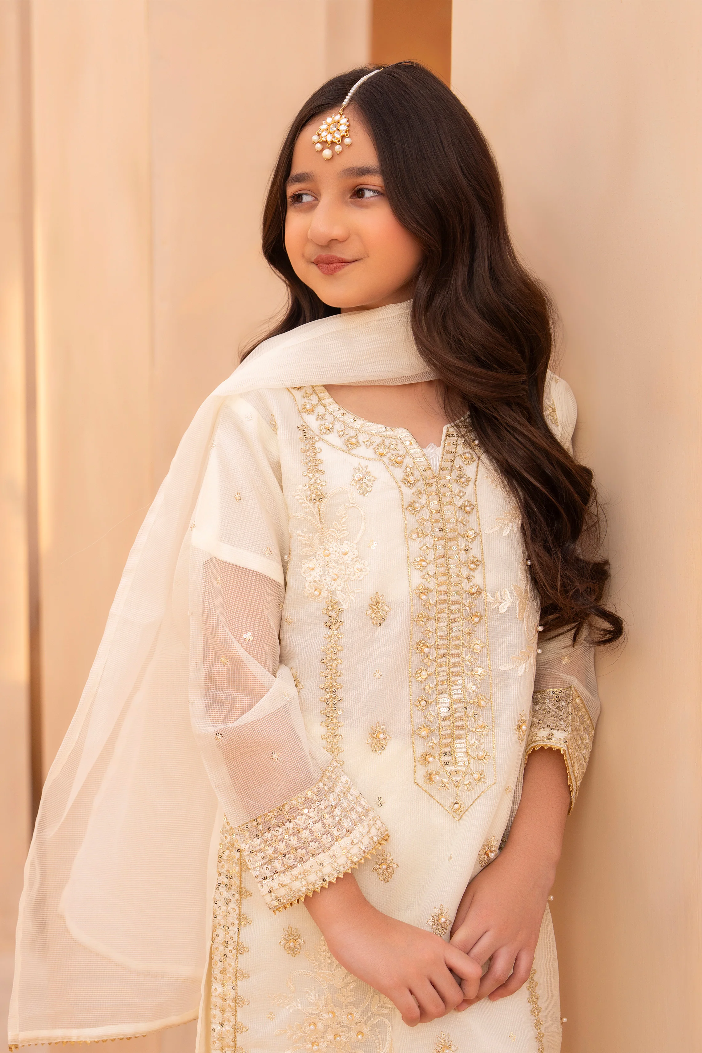 Motif Kids Embroidered Suit-632 - Image 4