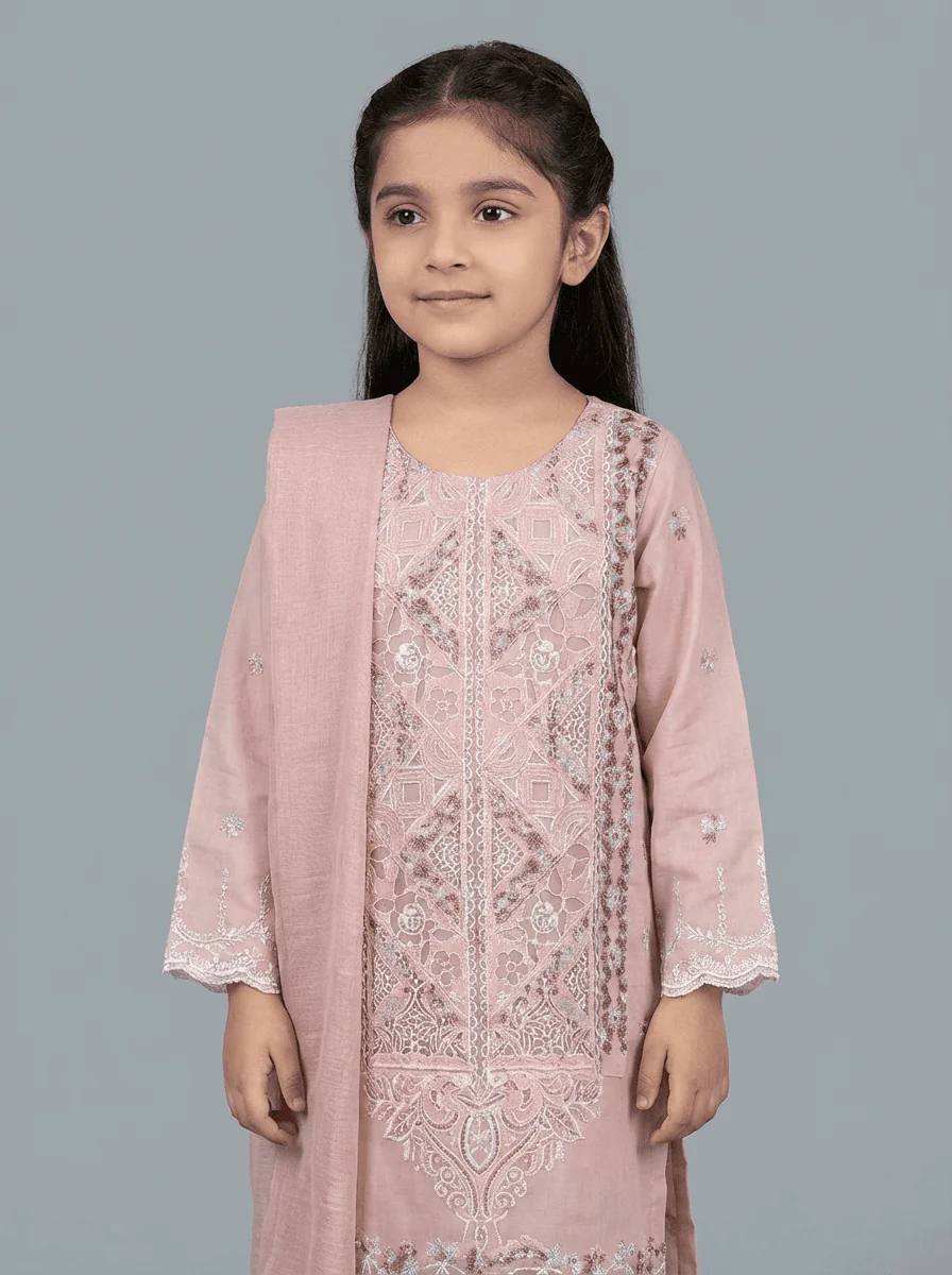 Motif Kids Lawn Embroidered Suit-033 - Image 7