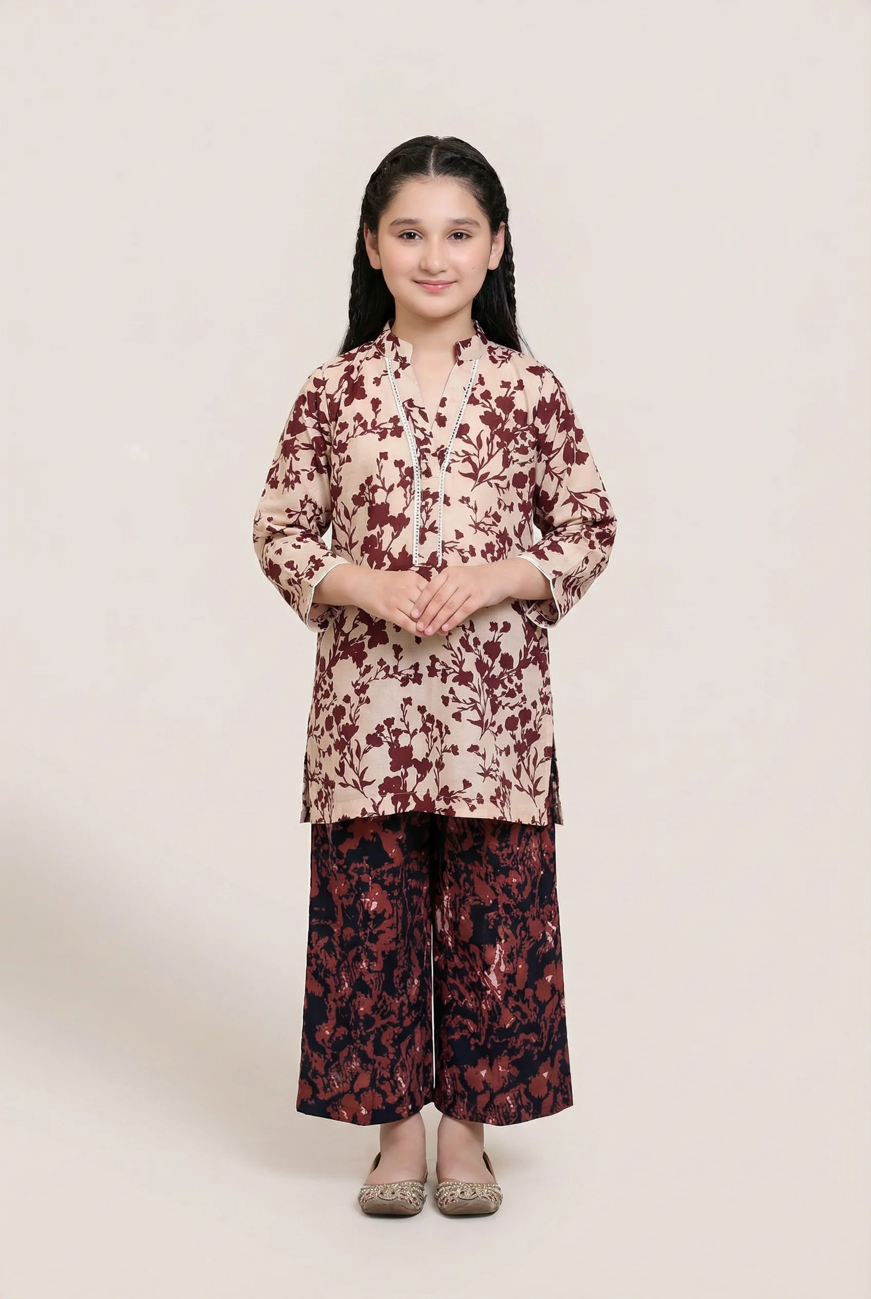 Motif Kids Lawn Printed Co-ord Set-012