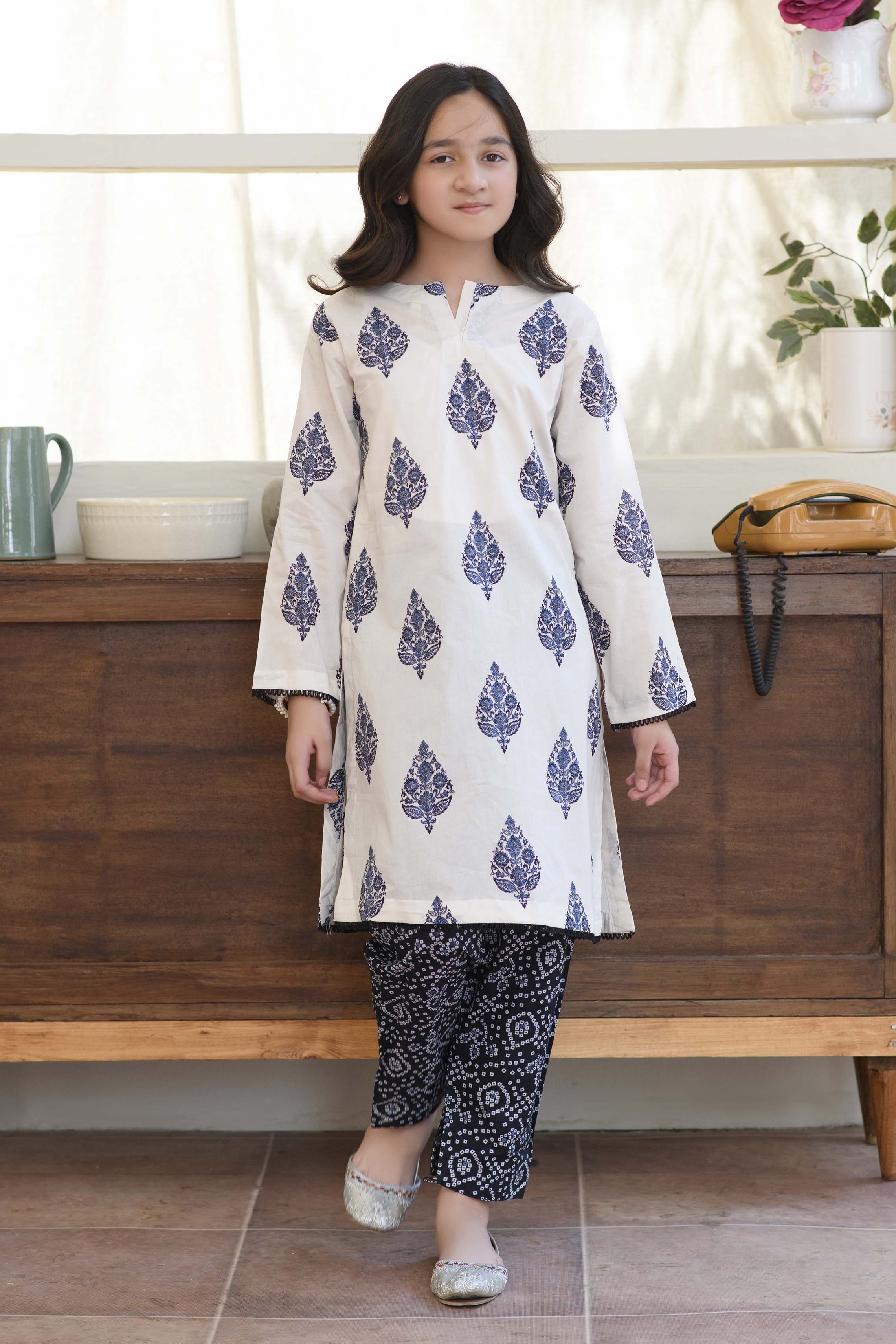 Motif Kids Lawn Printed Co-ord Set-022