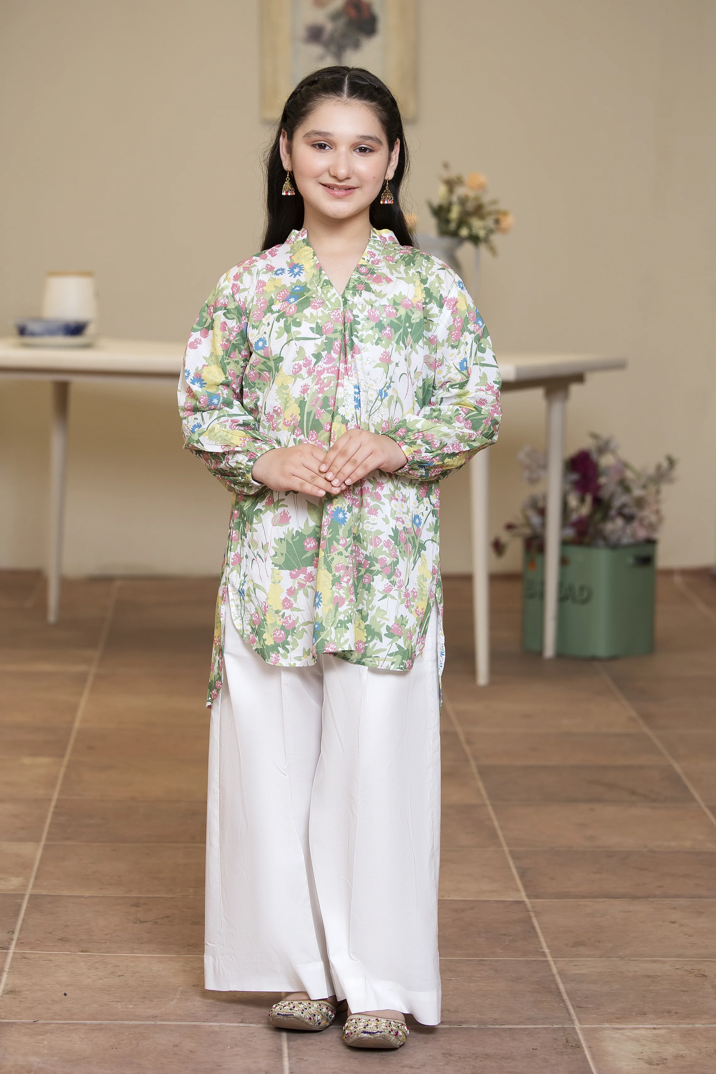 Motif Kids Lawn Printed Co-ord Set-005