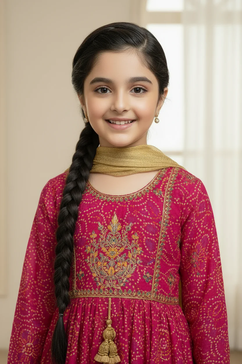 Motif Kids Lawn Printed Frock-25429 - Image 3