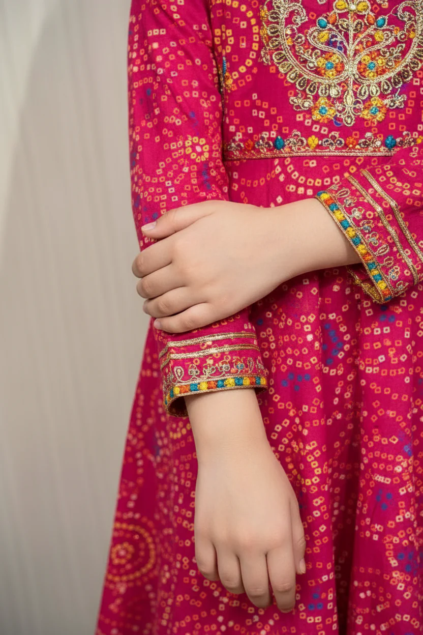Motif Kids Lawn Printed Frock-25429 - Image 4