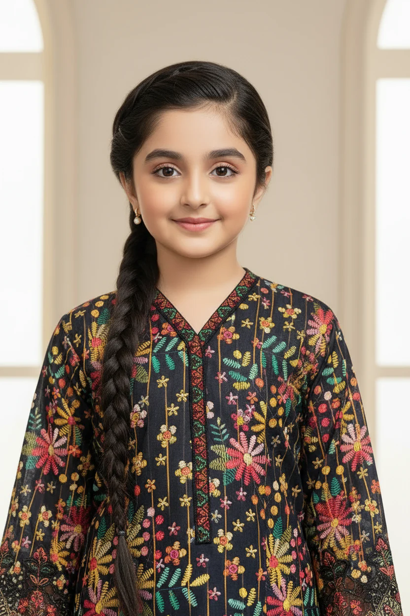 Motif Kids Lawn Printed Suit-25603 - Image 3