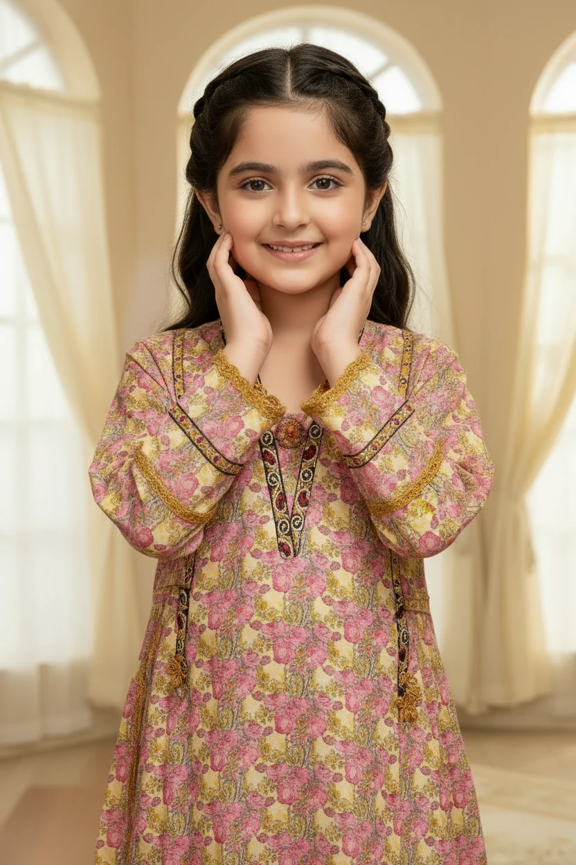 Motif Kids Lawn Printed Suit-25609 - Image 2