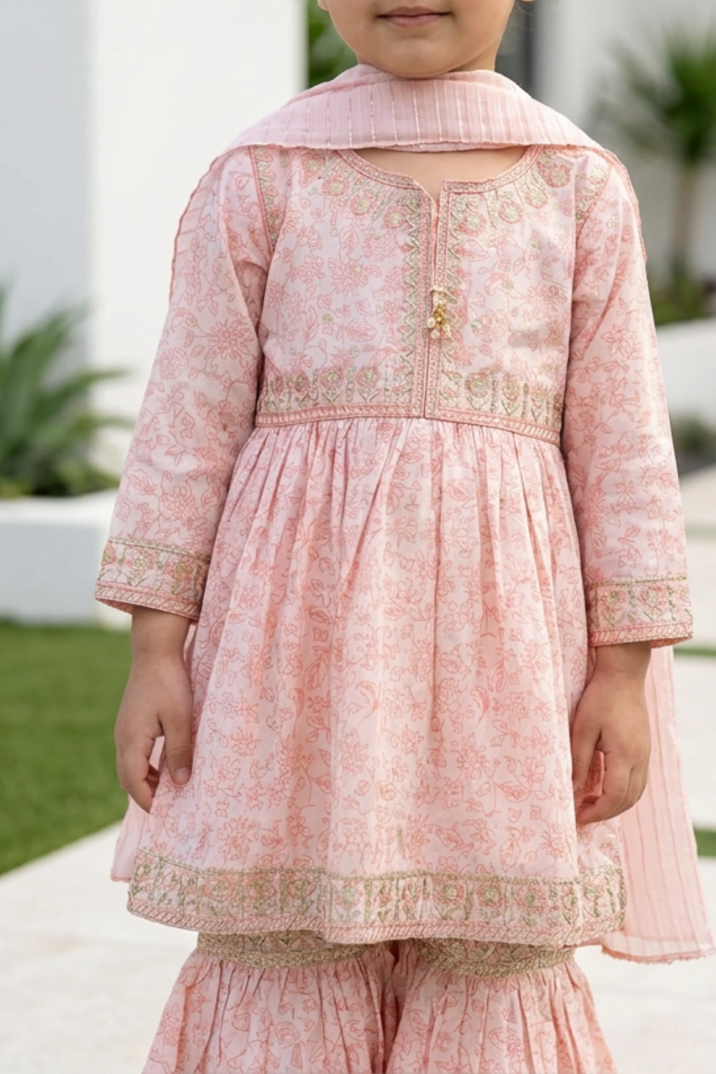 Motif Kids Printed Embroidered Suit-26310 - Image 3