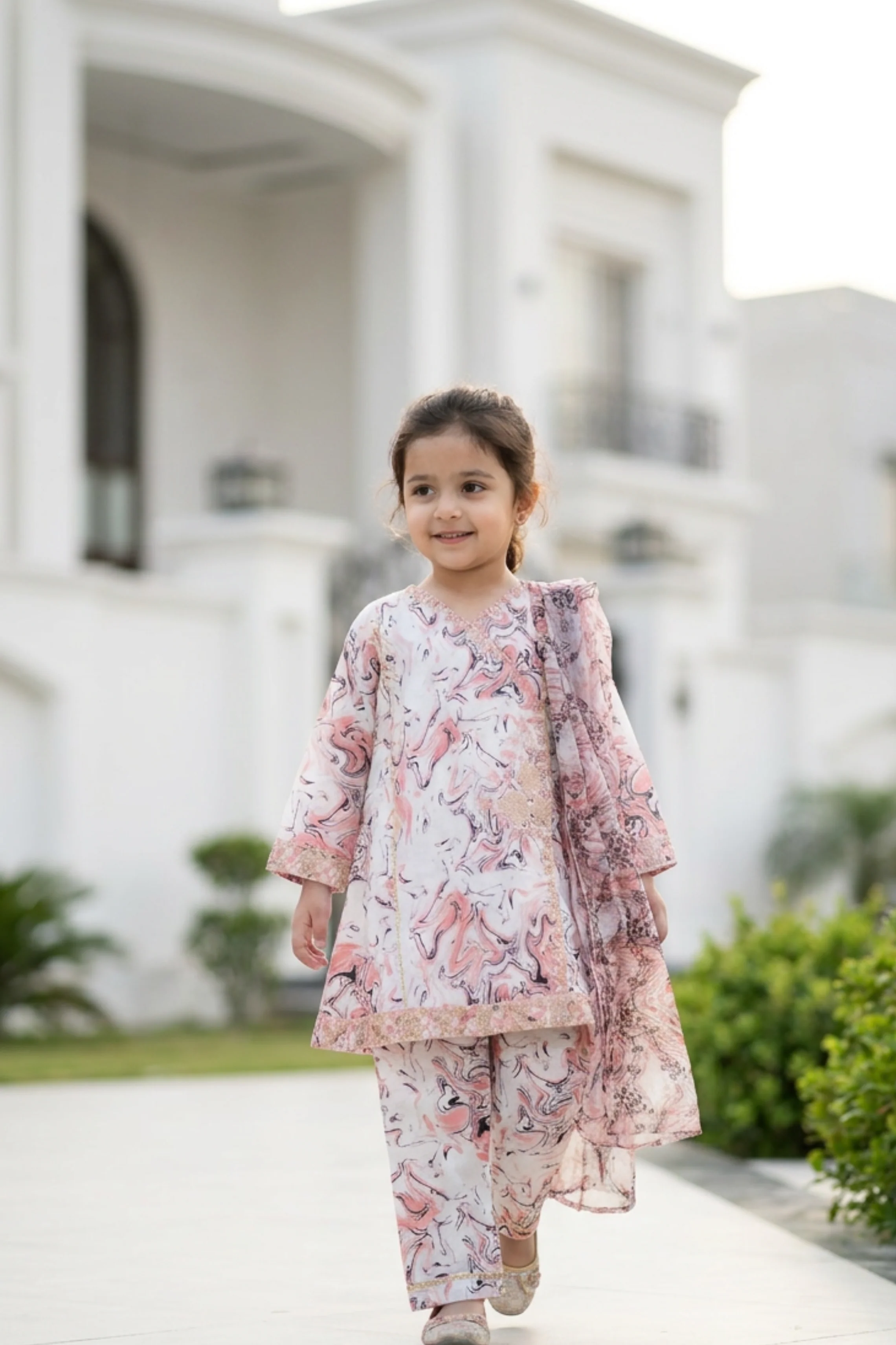 Motif Kids Printed Embroidered Suit-26322