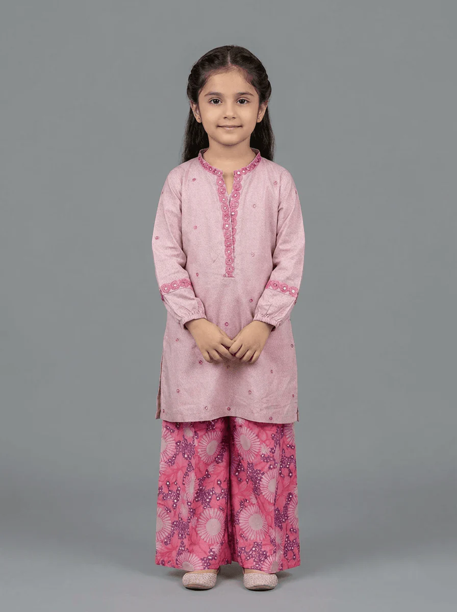 Motif Kids Printed EMB Suit-065