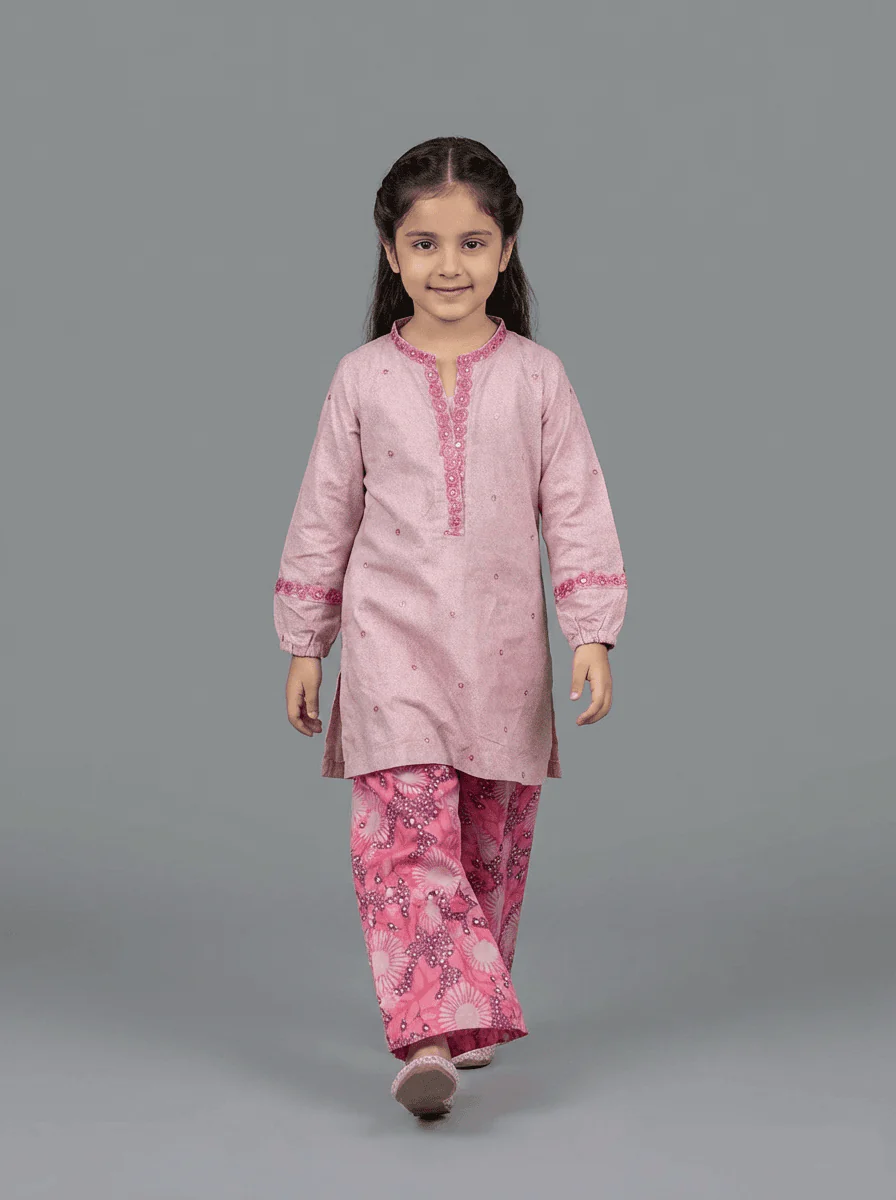 Motif Kids Printed EMB Suit-065 - Image 2