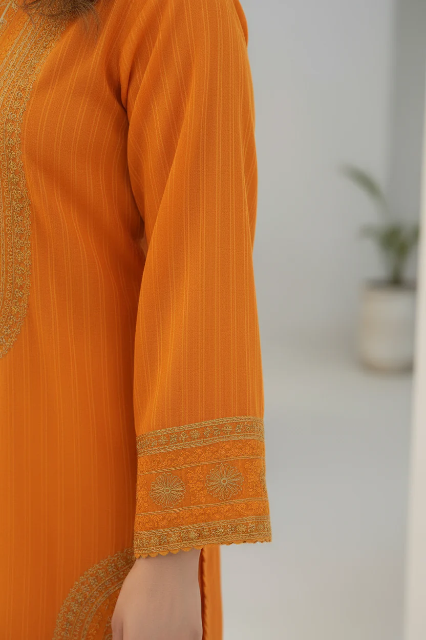 Motif Lawn Embroidered Suit-014 - Image 8