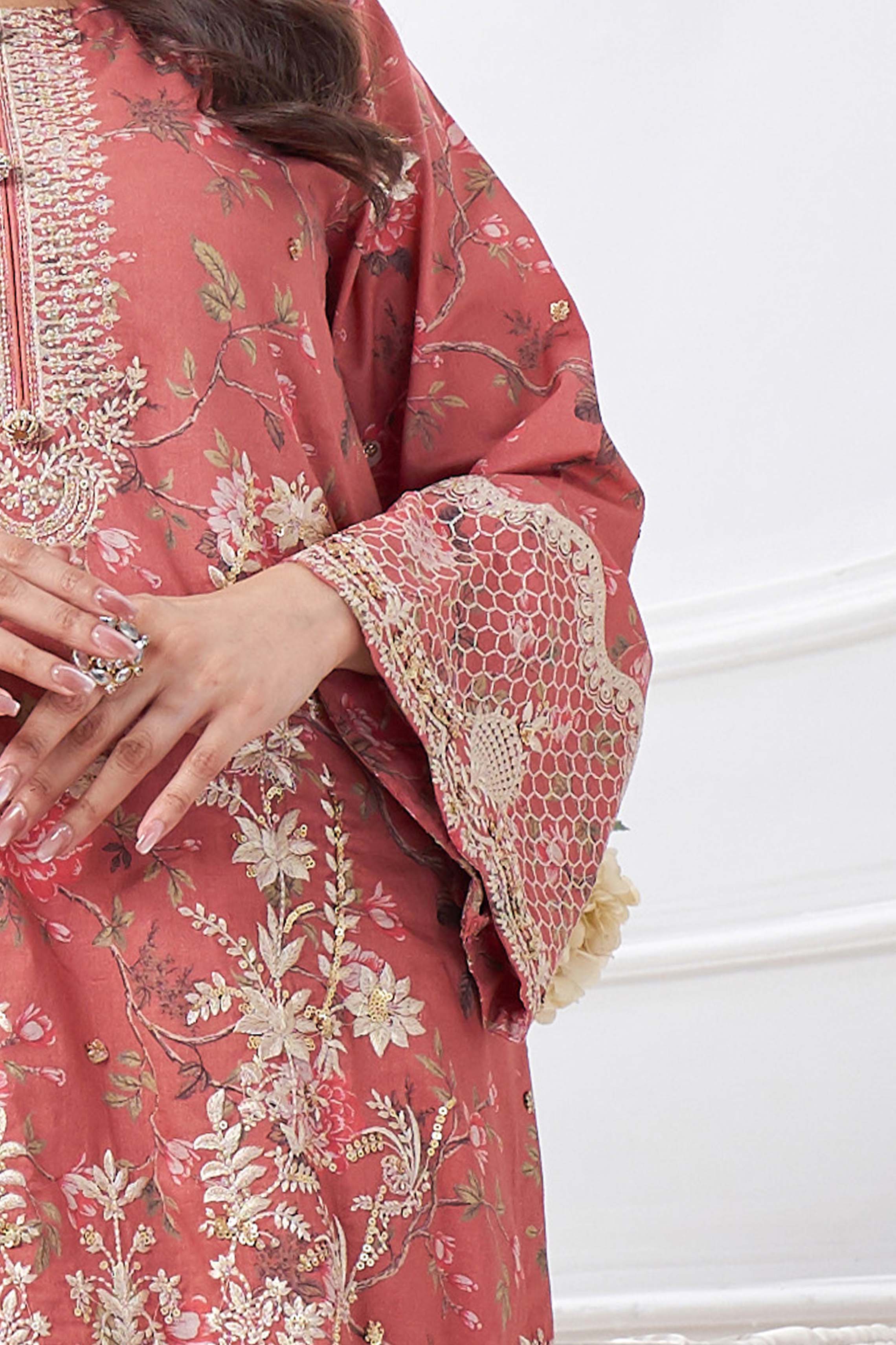 Motif Lawn Embroidered Suit-024 - Image 4
