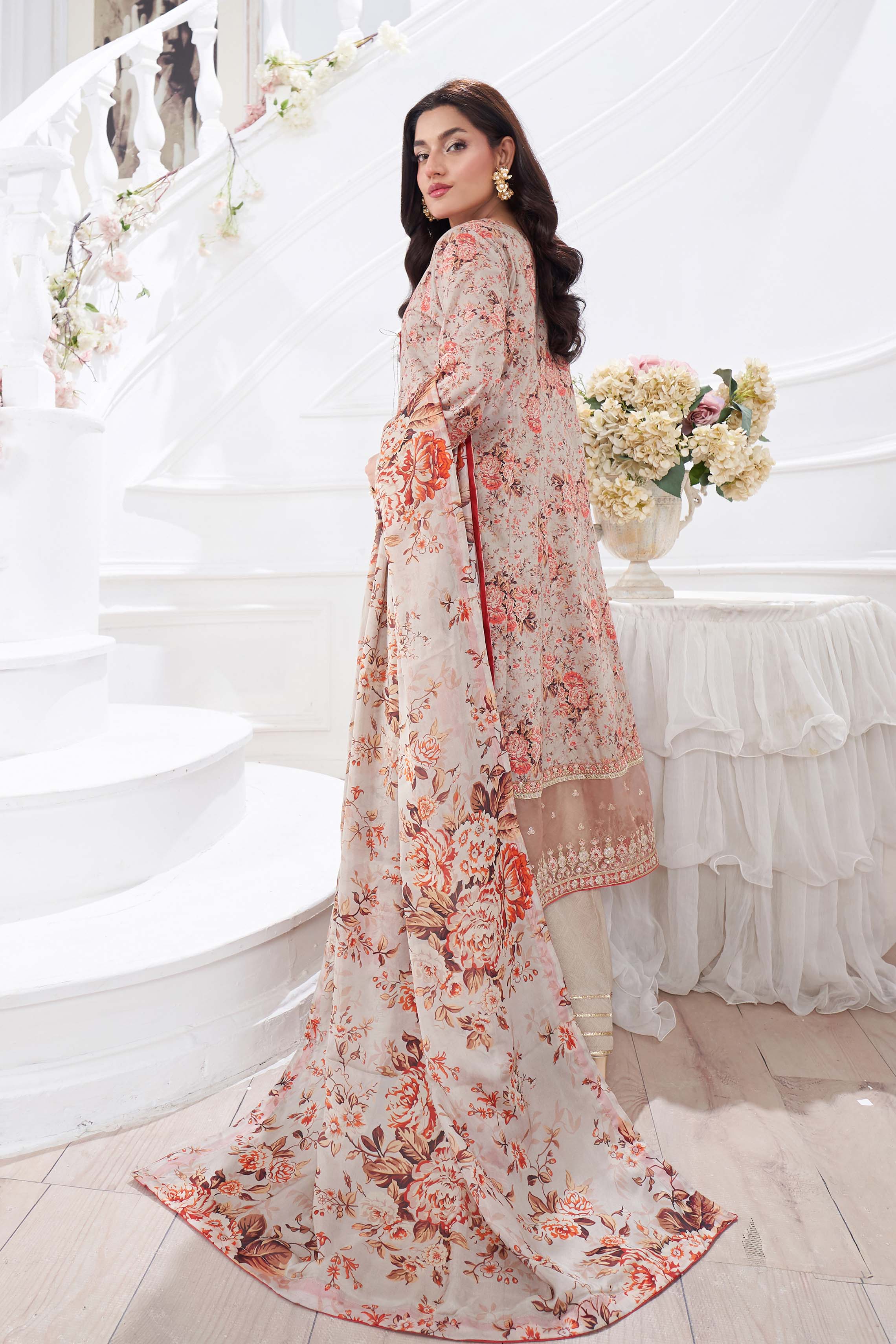 Motif Lawn Embroidered Suit-026 - Image 7