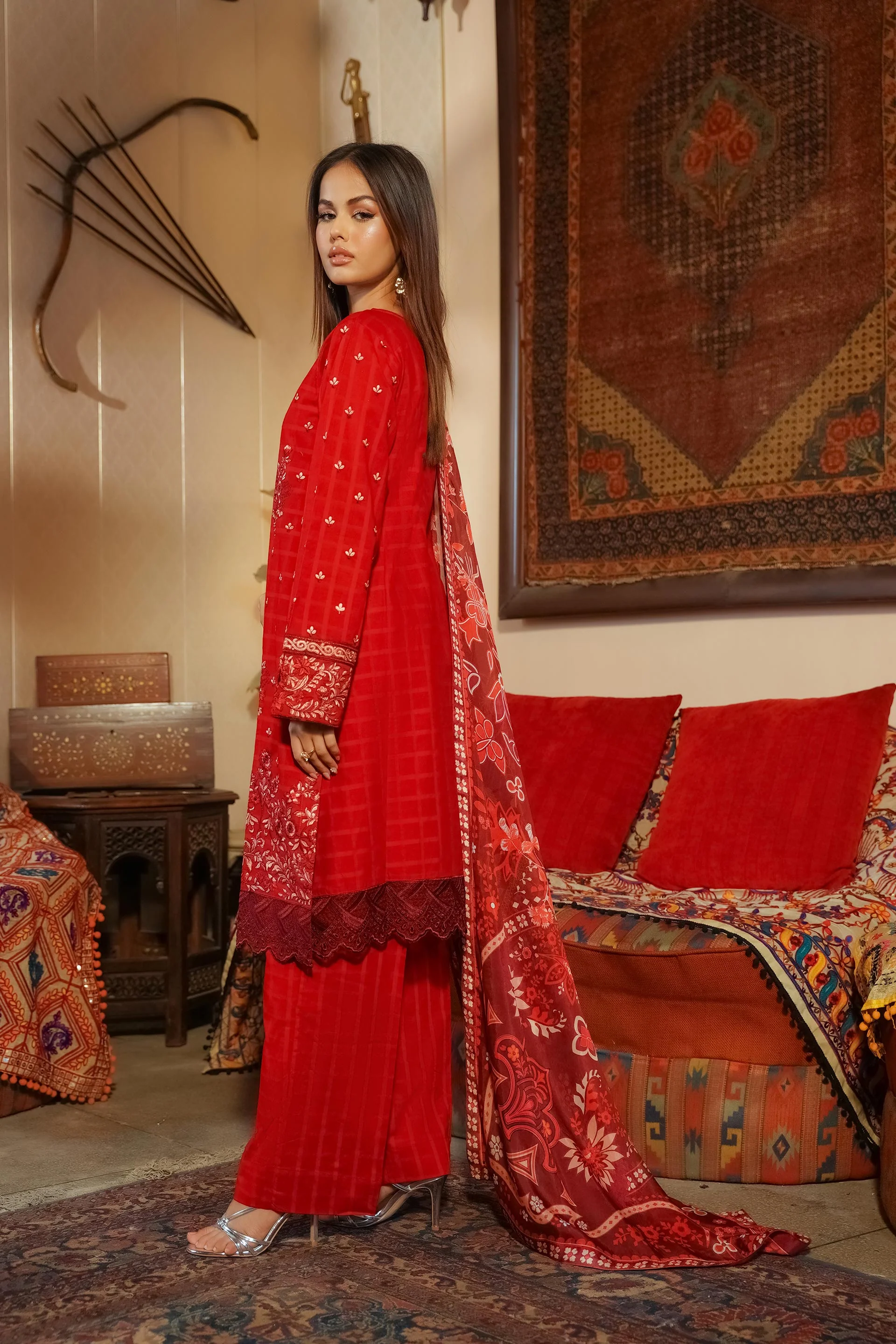Motif Lawn Embroidered Suit-101 - Image 3