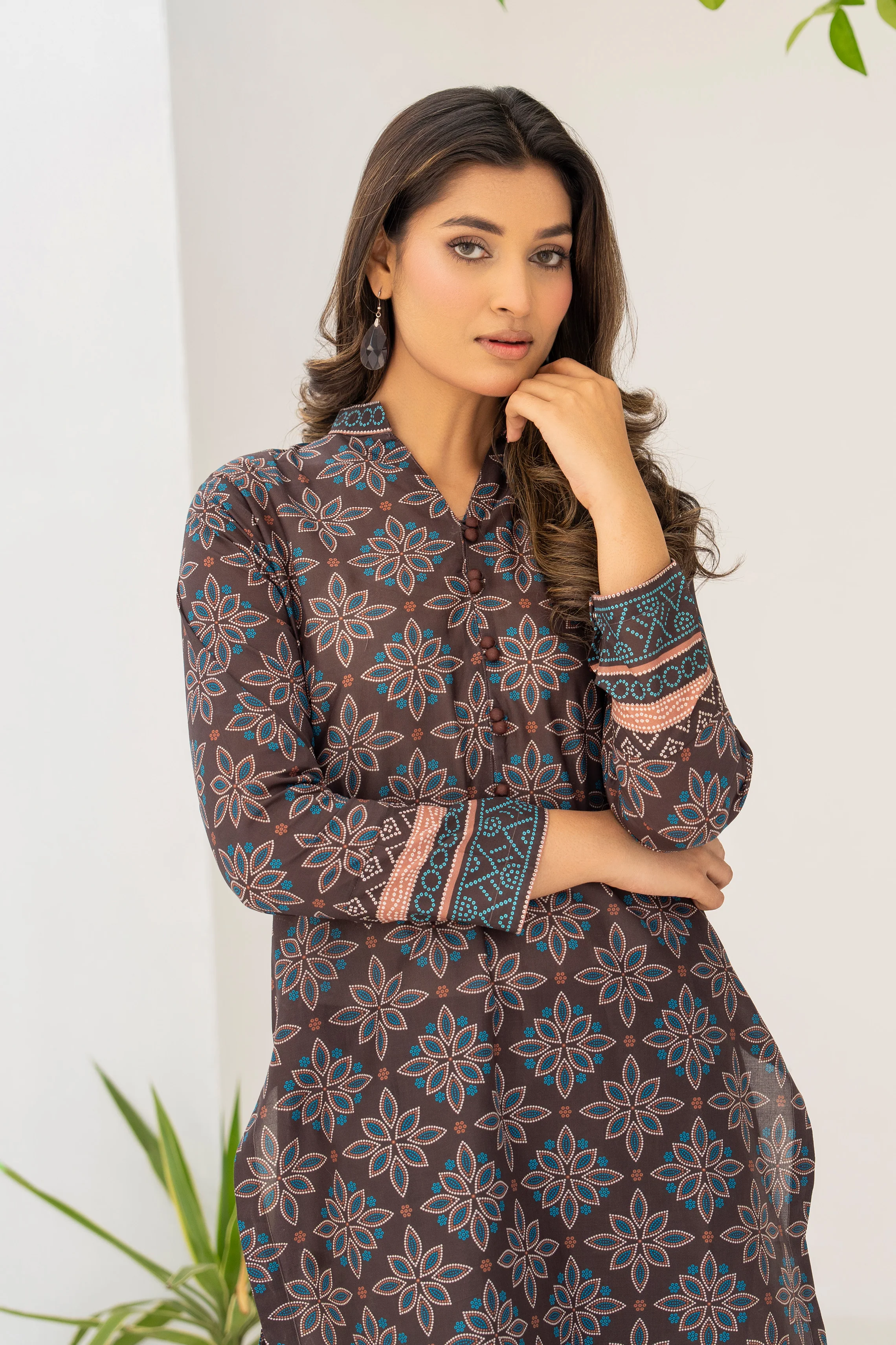 Motif Lawn Printed Co-ord Set-009 - Image 3