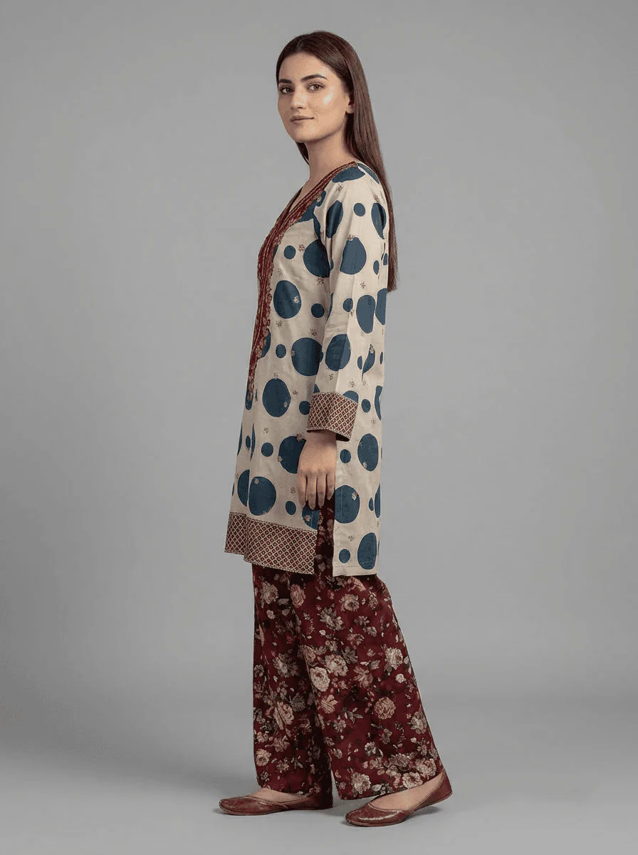 Motif Lawn Printed Co-ord Set-011 - Image 4