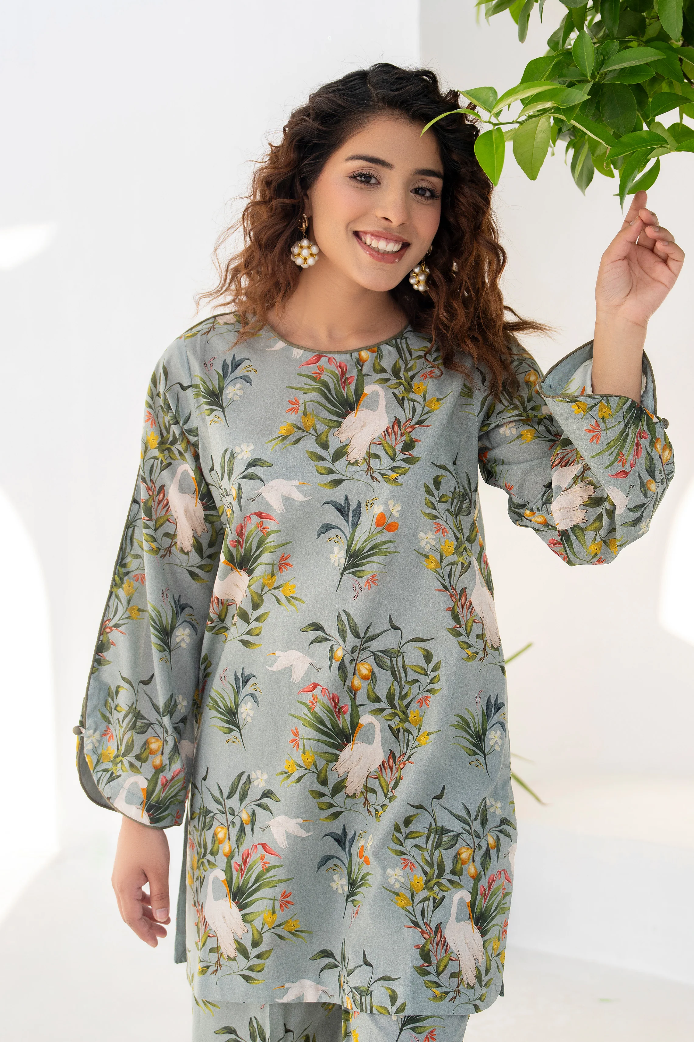 Motif Lawn Printed Co-ord Set-015 - Image 3