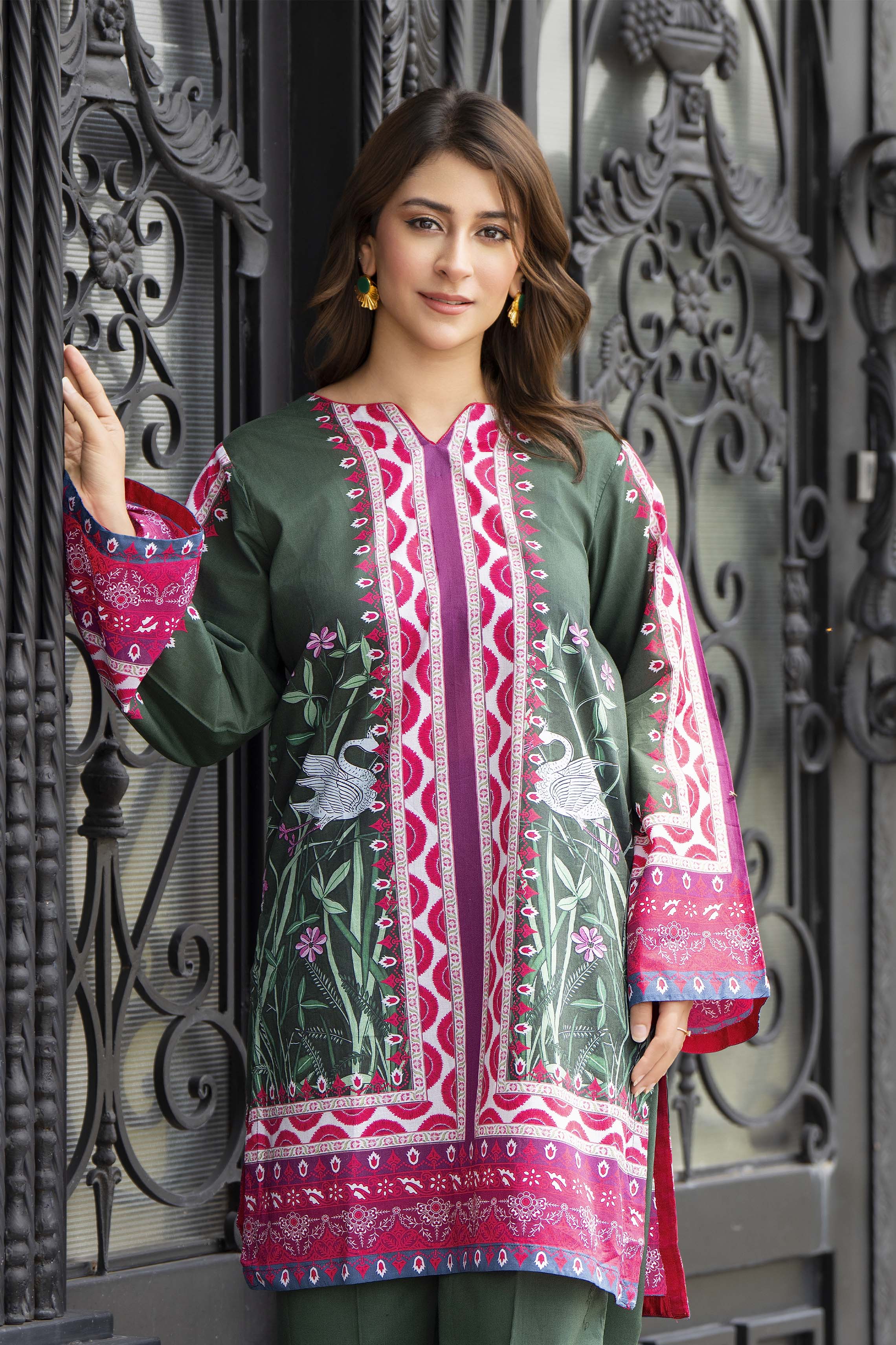 Motif Lawn Printed Co-ord set-032 - Image 5