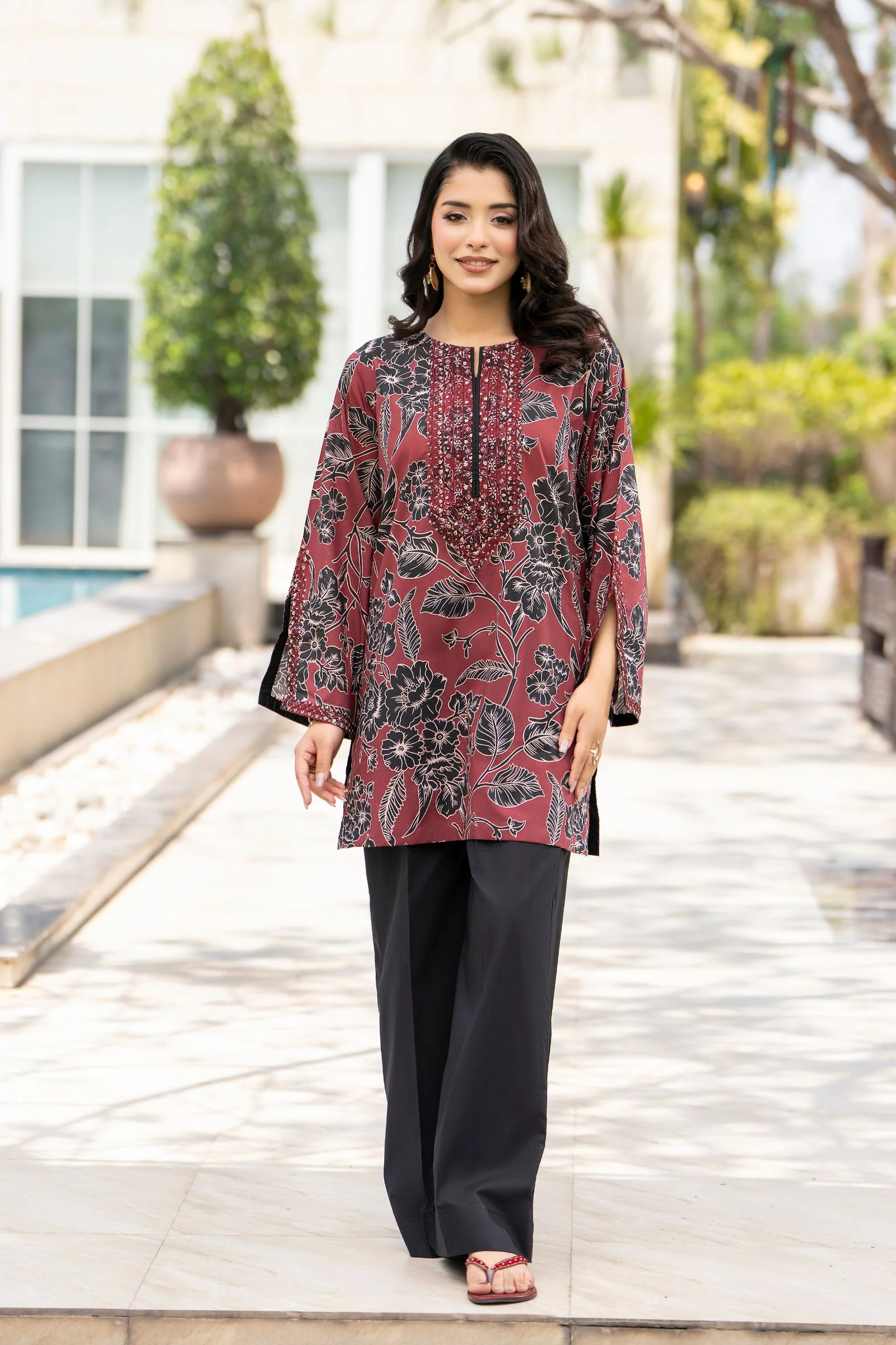 Motif Lawn Printed Co-ord Set-045