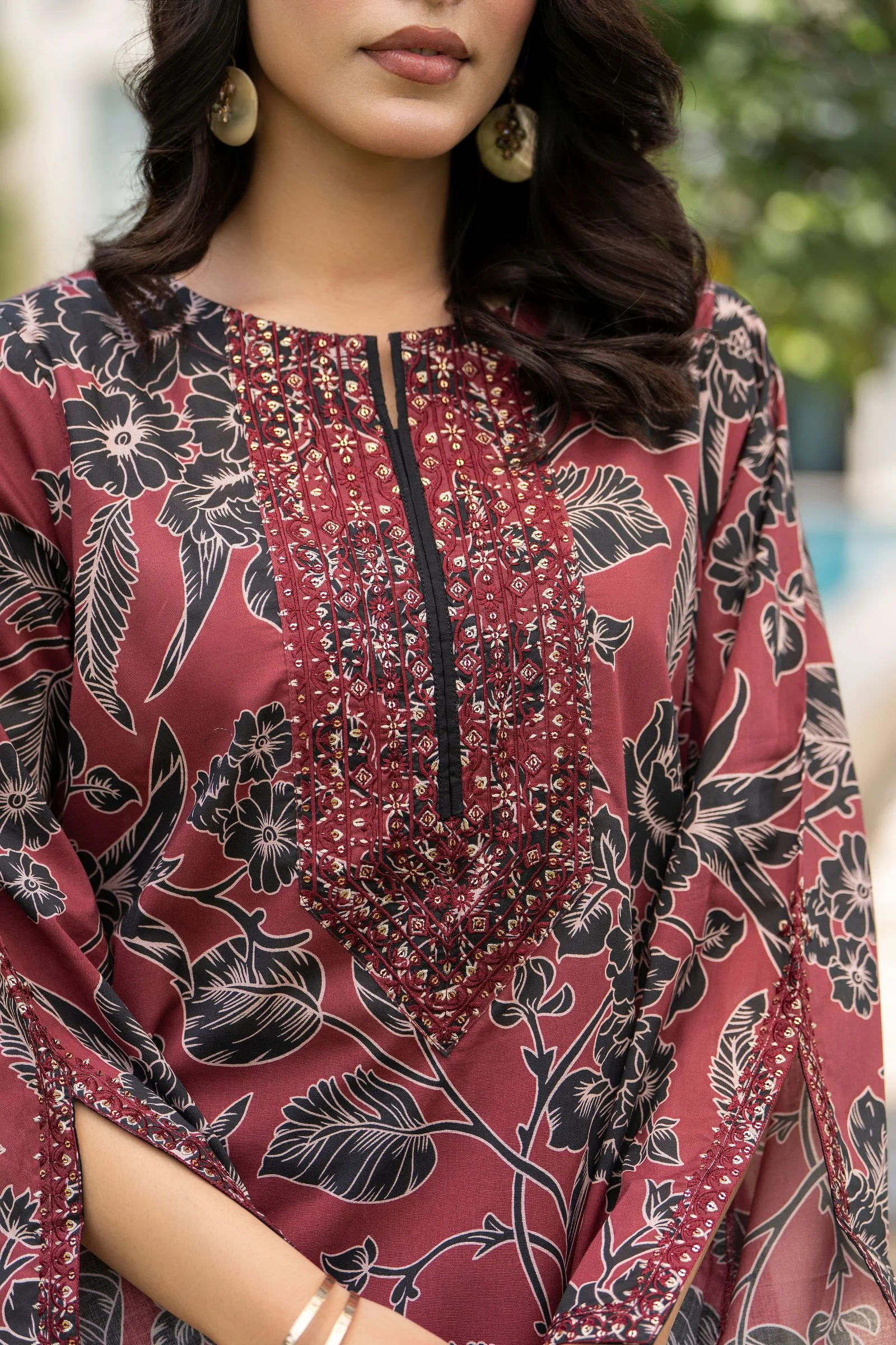 Motif Lawn Printed Co-ord Set-045 - Image 2