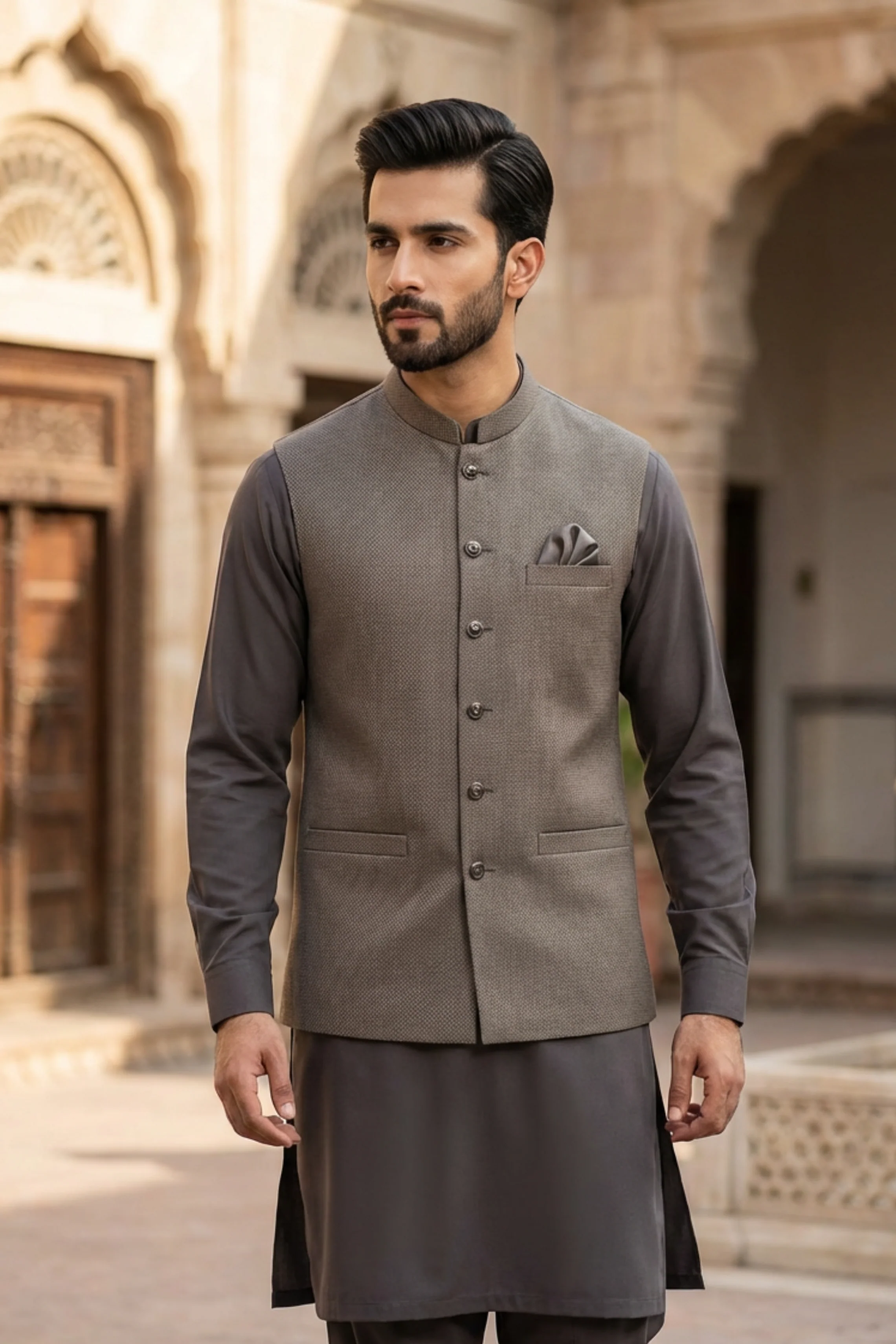 Motif Men's Waistcoat-2845