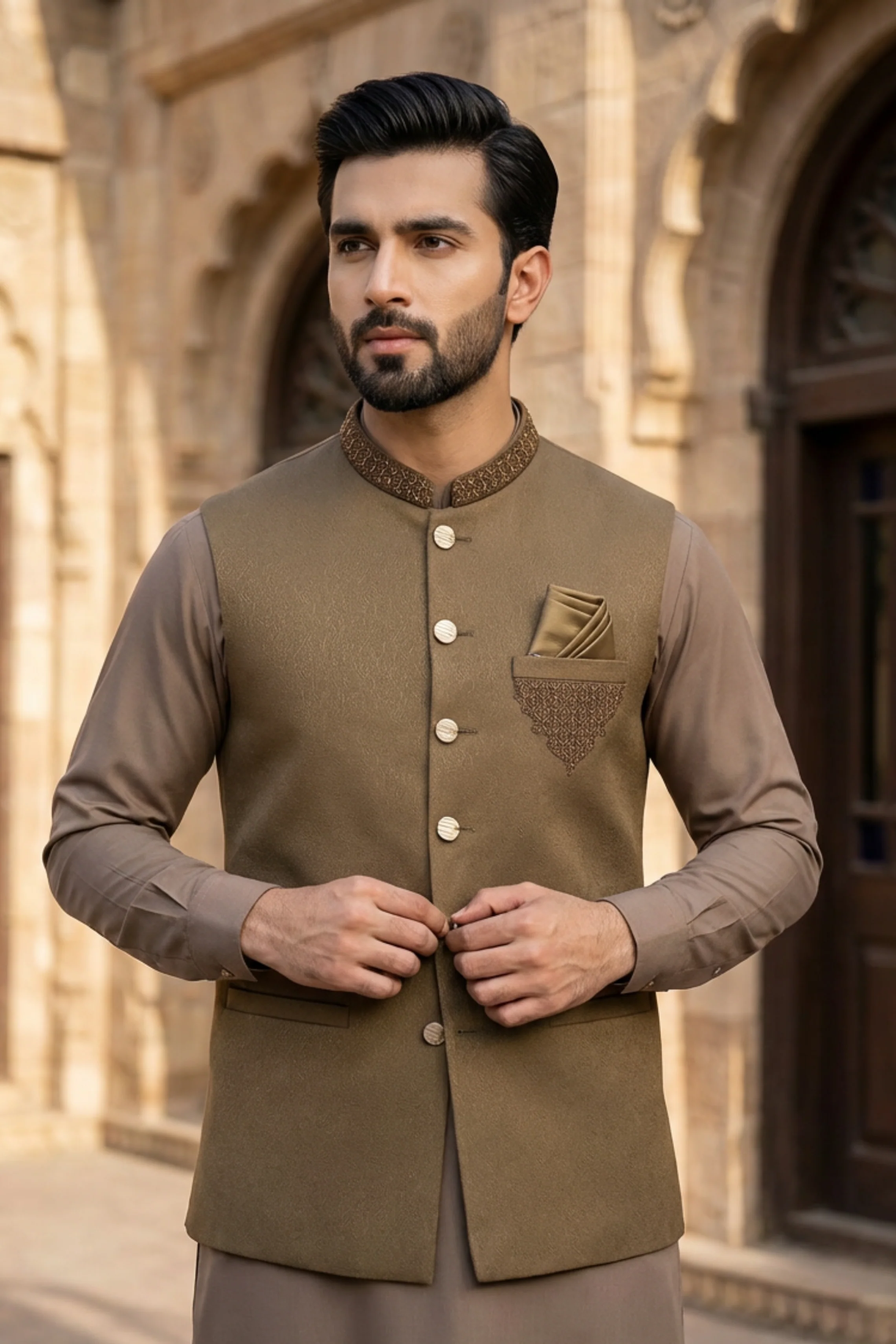 Motif Men's Waistcoat-2978 - Image 3